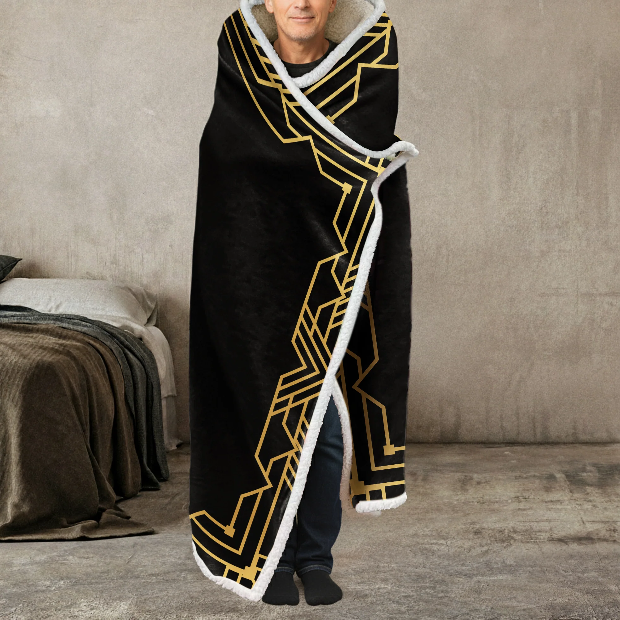 The Man The Myth The Legend Initial - Personalized Wearable Blanket Hoodie - Image 3