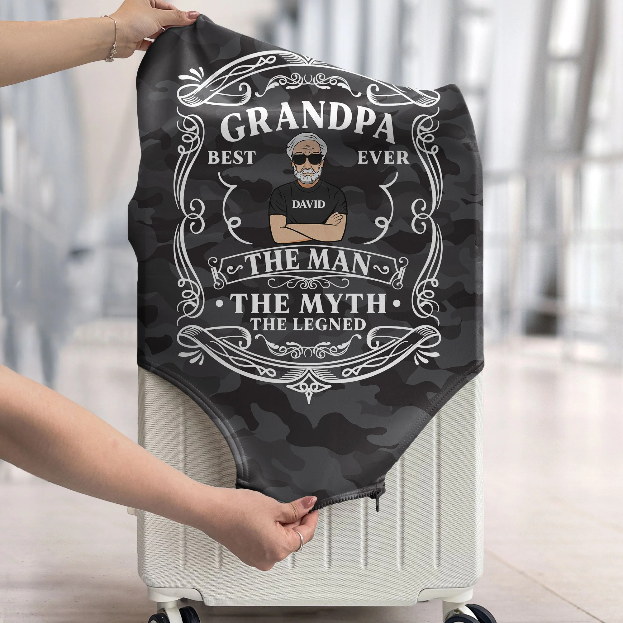 The Man The Myth The Legend - Personalized Luggage Cover - Image 4