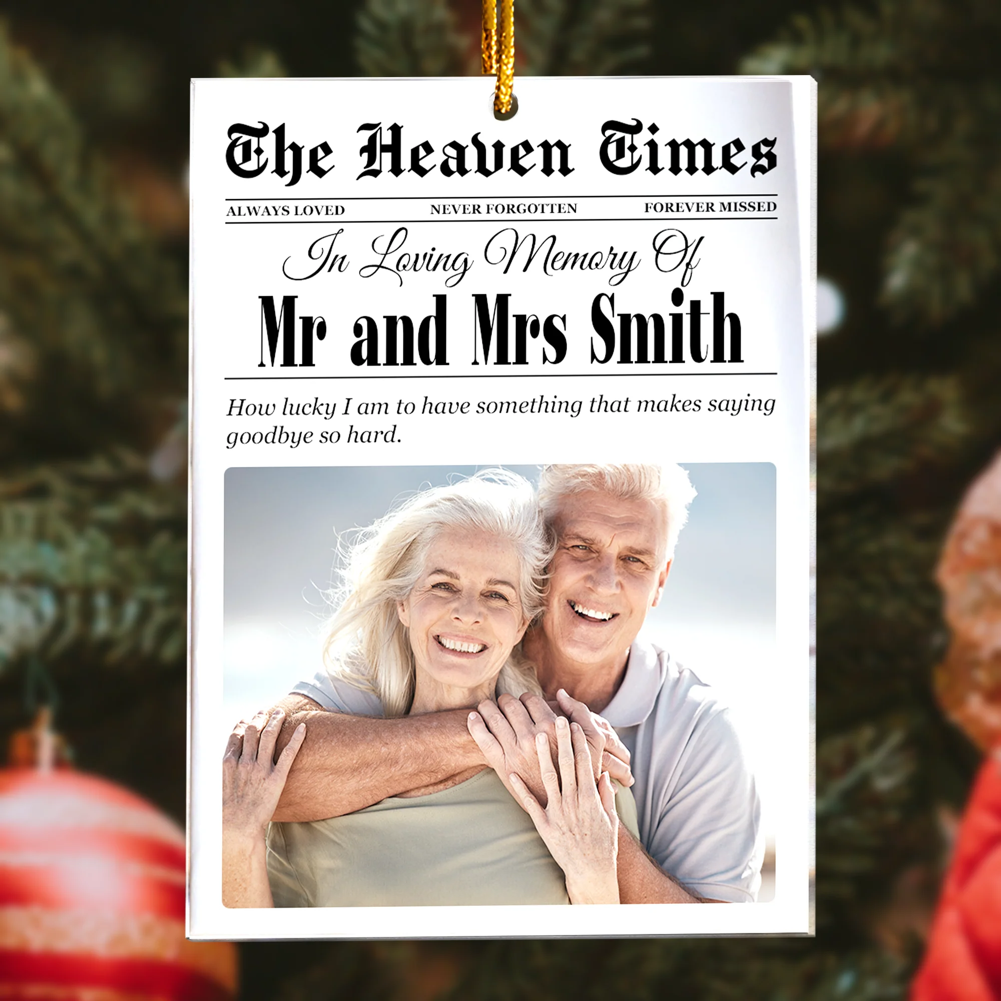 The Memory Times - In Loving Memory Of Mom, Dad, Family - Personalized Acrylic Photo Ornament - Image 2
