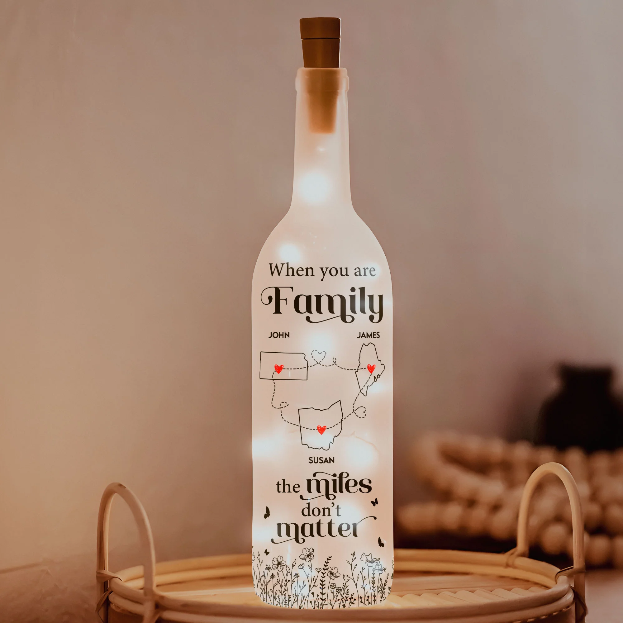 The Miles Don't Matter - Personalized Bottle Lamp - Image 3