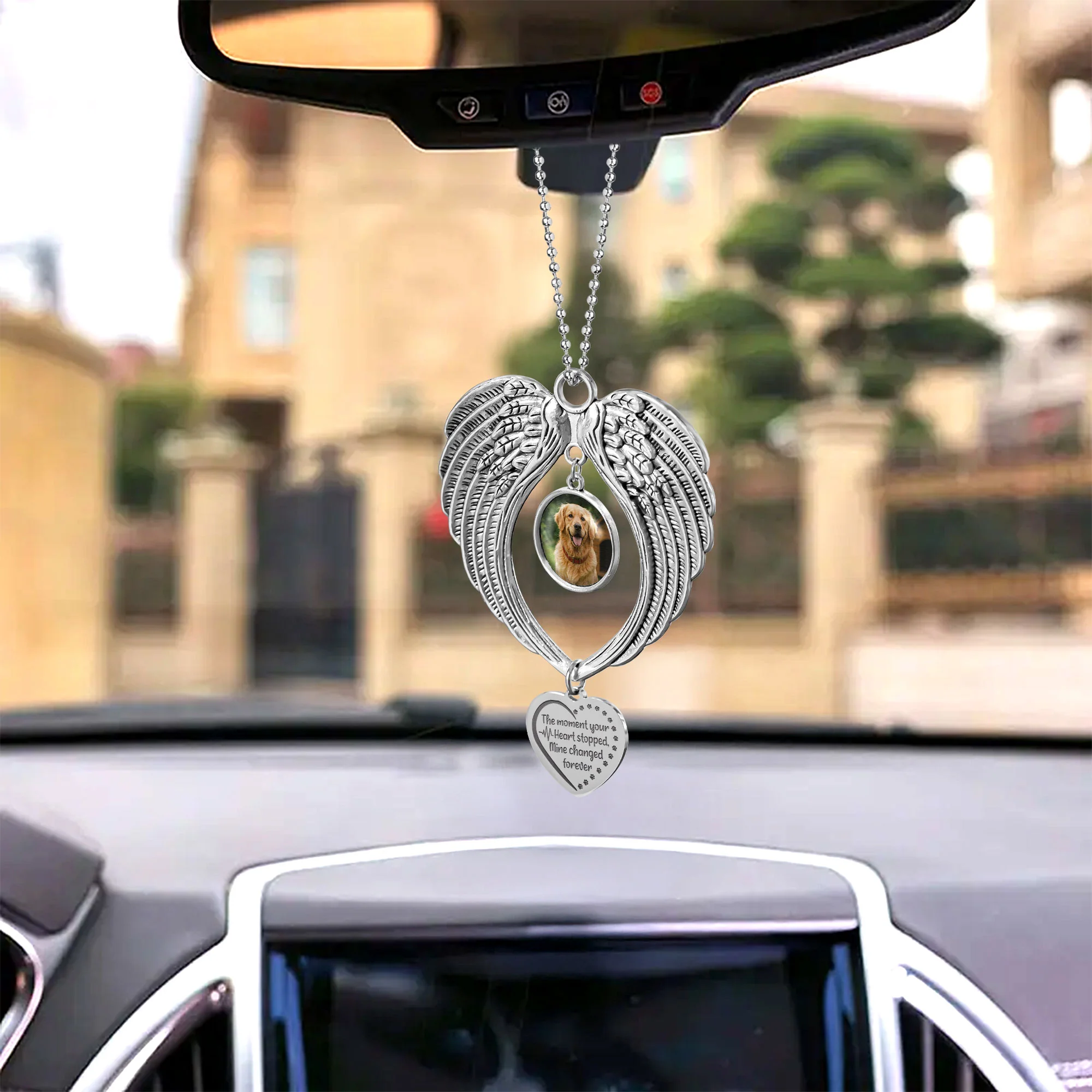 The Moment Your Heart Stopped, Mine Changed Forever - Custom Angel Wings Photo Ornament - Image 2