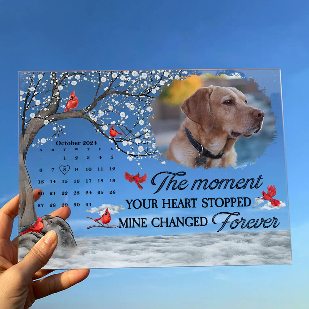 The Moment Your Heart Stopped Mine Changed Forever - Personalized Acrylic Photo Plaque - Image 4