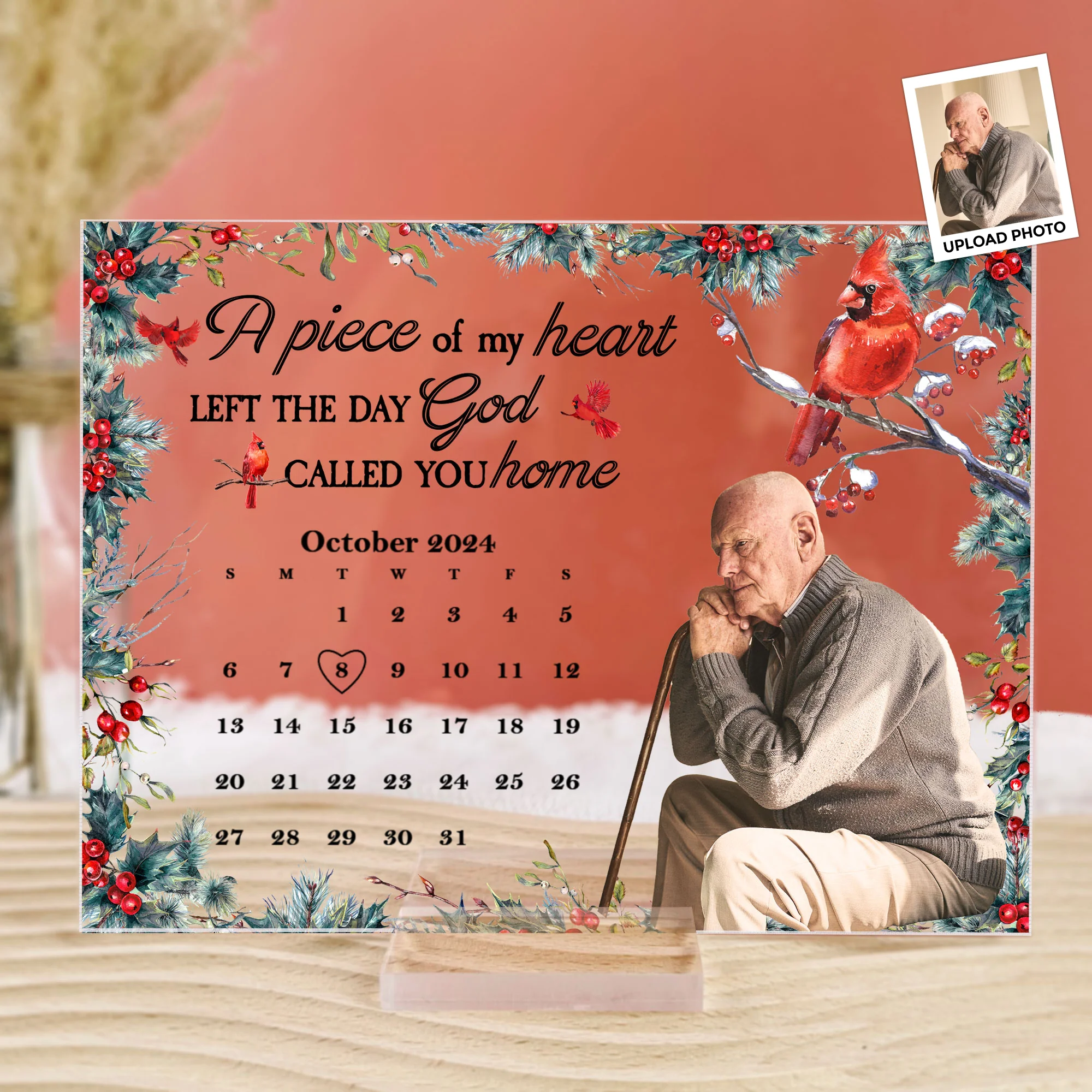 The Moment Your Heart Stopped Mine Changed Forever - Personalized Acrylic Photo Plaque - Image 4