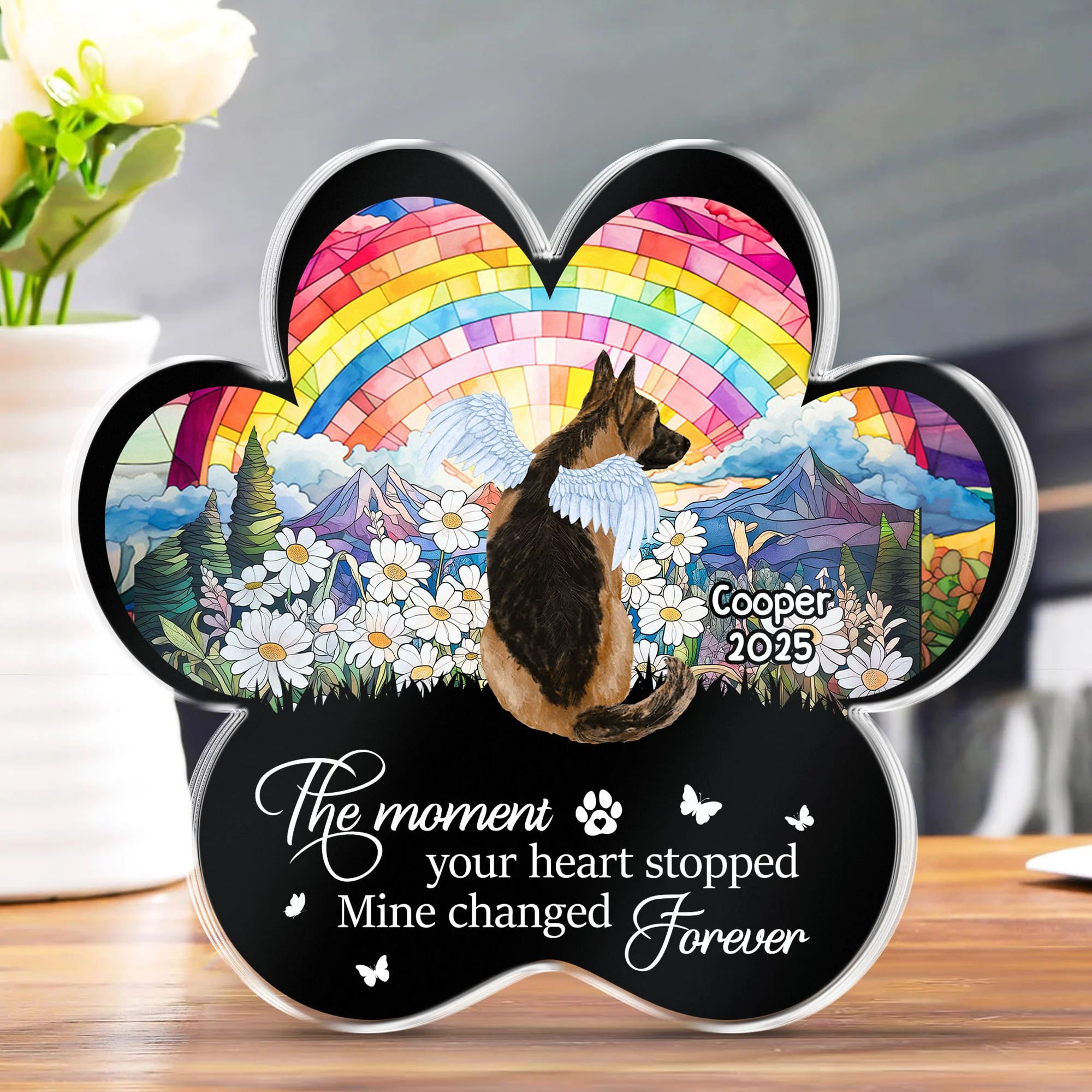 The Moment Your Heart Stopped Mine Changed Forever - Personalized Acrylic Plaque - Image 4