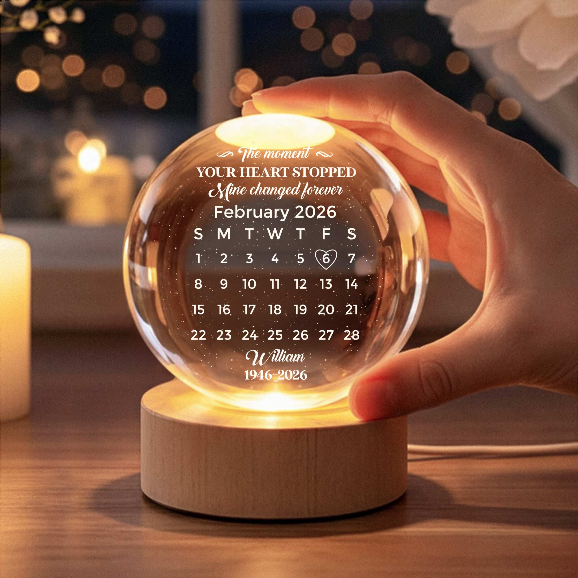 The Moment Your Heart Stopped Mine Changed Forever - Personalized Night Light - Image 4