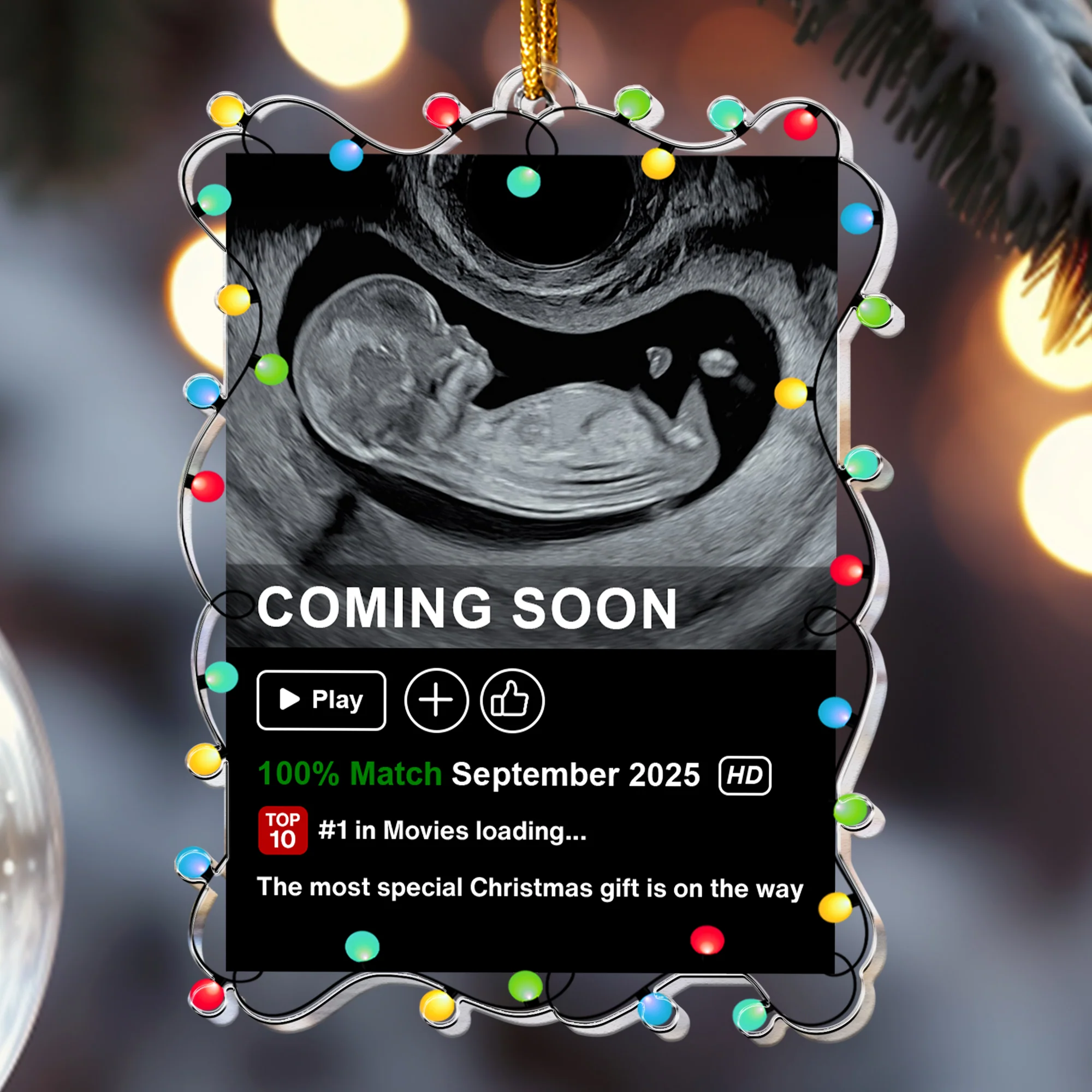 The Most Special Christmas Gift Is On The Way - Personalized Acrylic Photo Ornament - Image 4