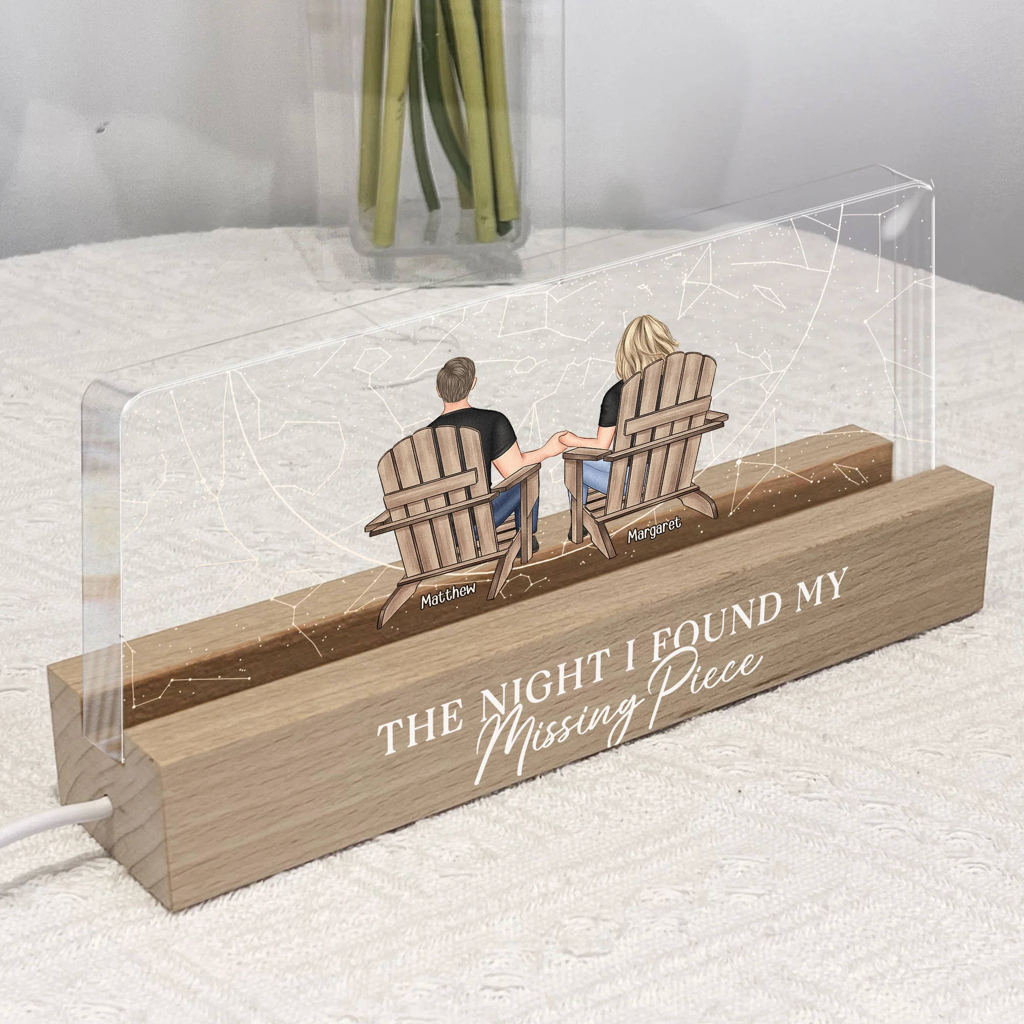 The Night I Found My Missing Piece - Personalized LED Night Light - Image 2