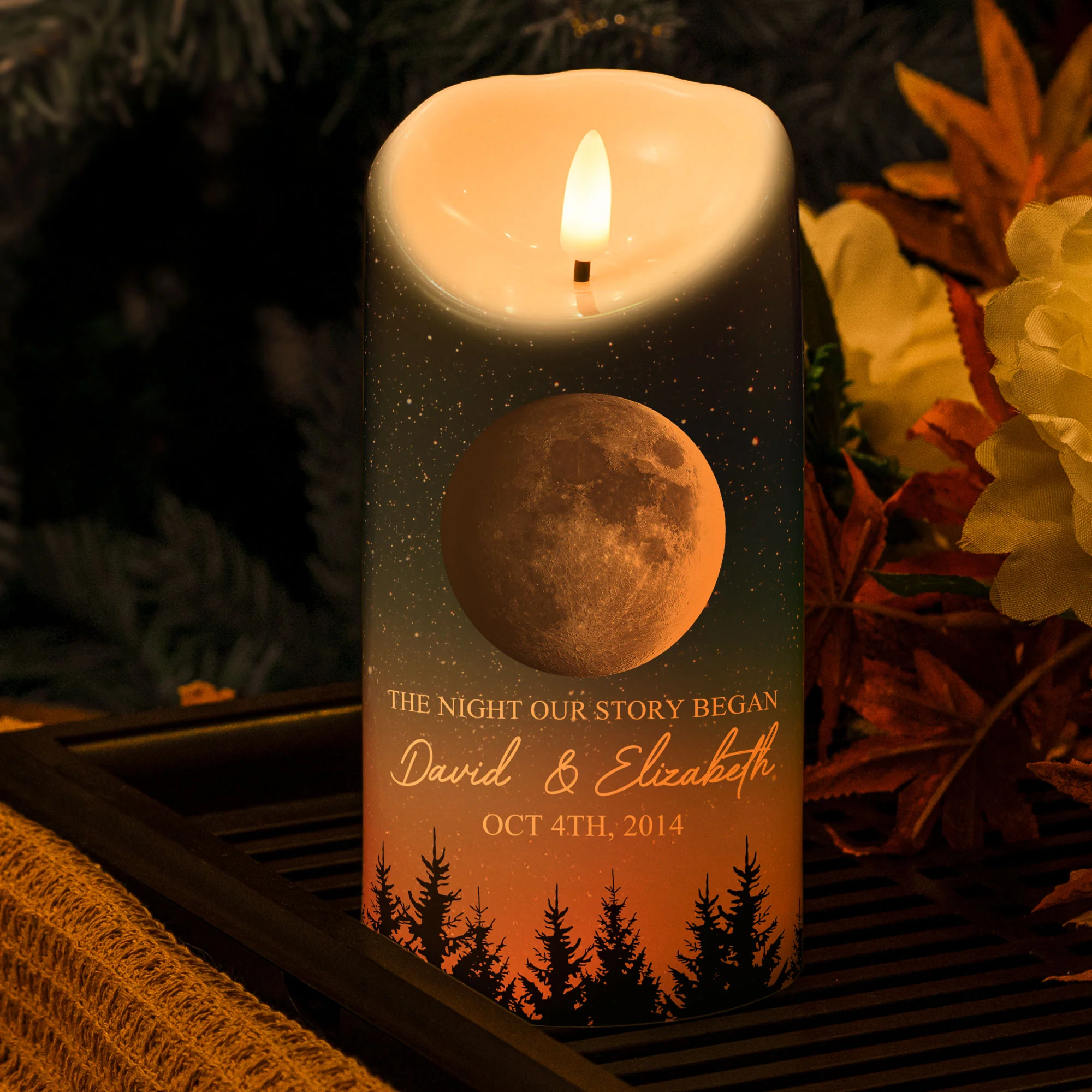 The Night Our Story Began - Personalized LED Candle - Image 2