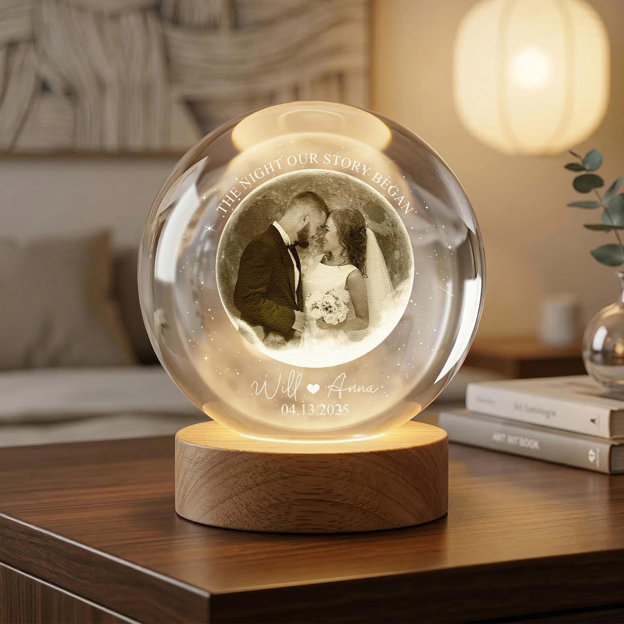 The Night Our Story Began Wedding Anniversary Gift - Personalized Night Light - Image 2