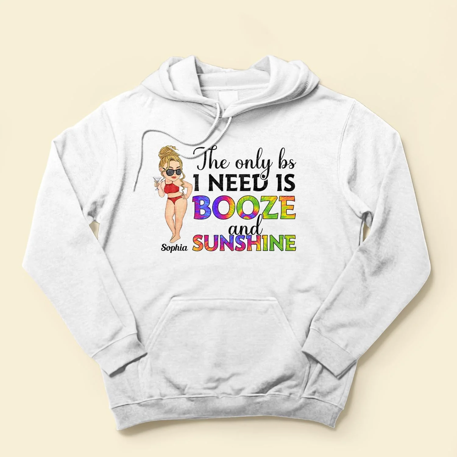 The Only Bs I Need Is Booze And Sunshine - Personalized Shirt - Gift For Girl, Beach Lovers, Traveling, Vacation - Image 4