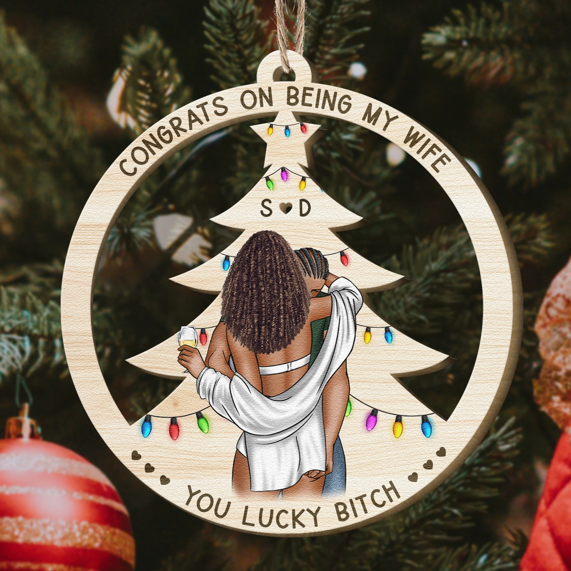 The Only One I Want To Annoy - Personalized Wooden Ornament - Image 2