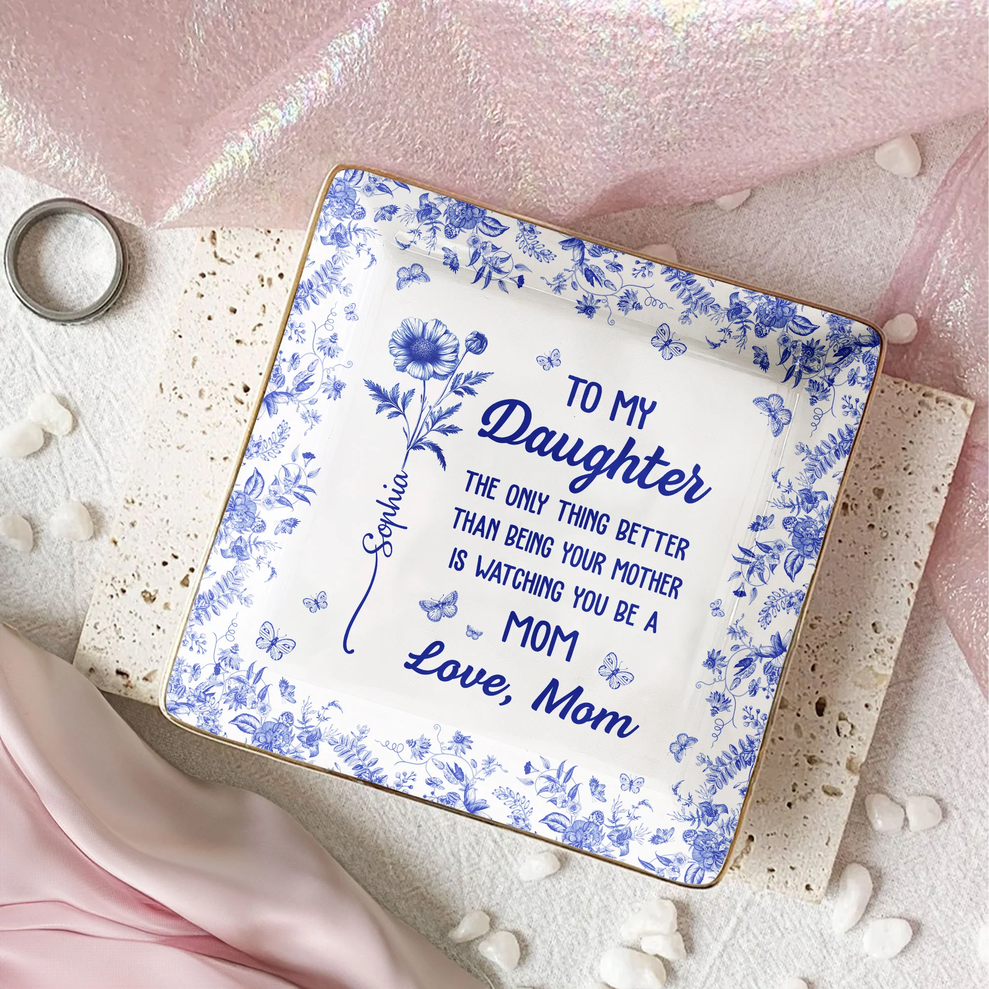 The Only Thing Better Than Being Your Mother Is Watching You Be A Mom - Personalized Jewelry Dish - Image 2