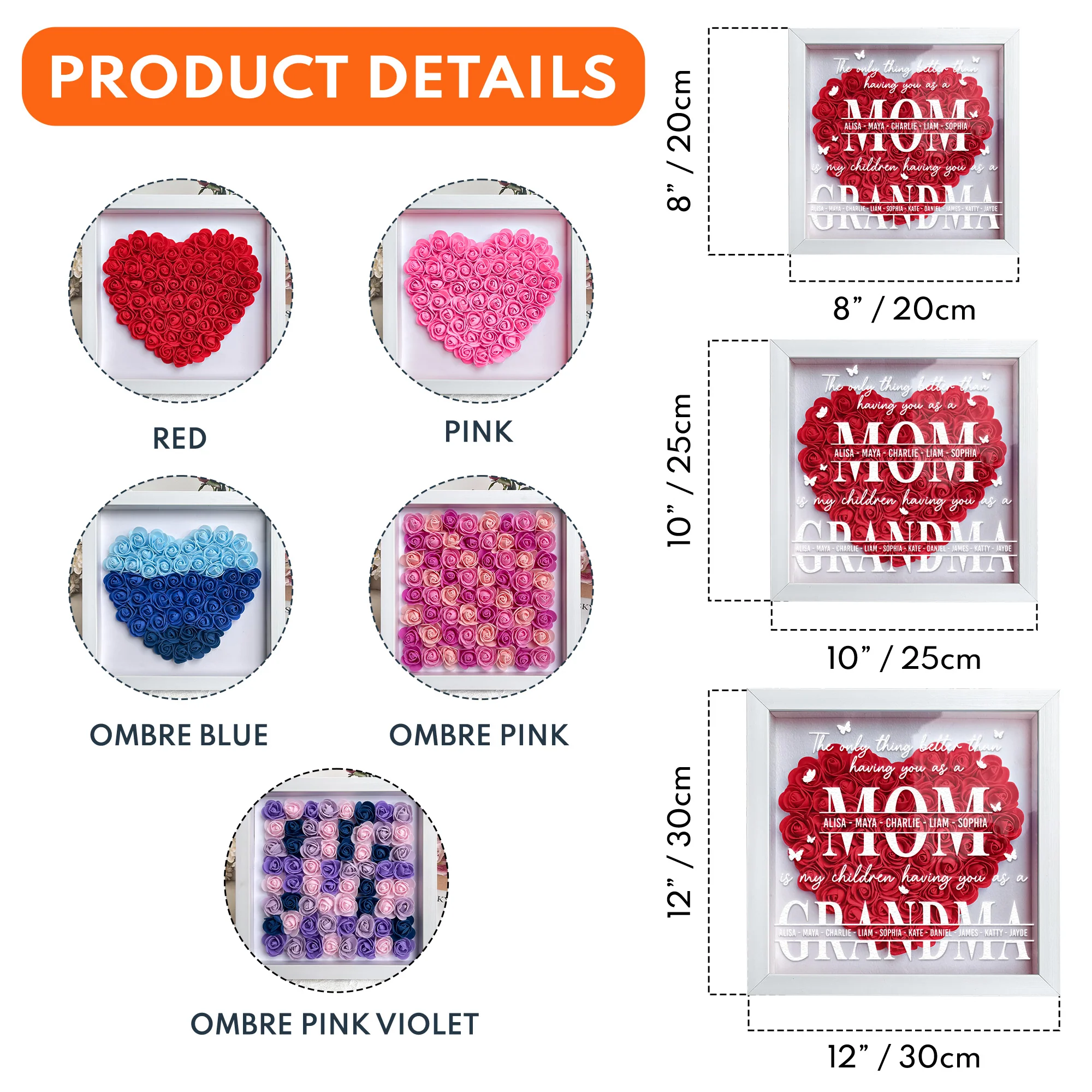 The Only Thing Better Than Having You As A Mom - Personalized Flower Shadow Box - Image 7