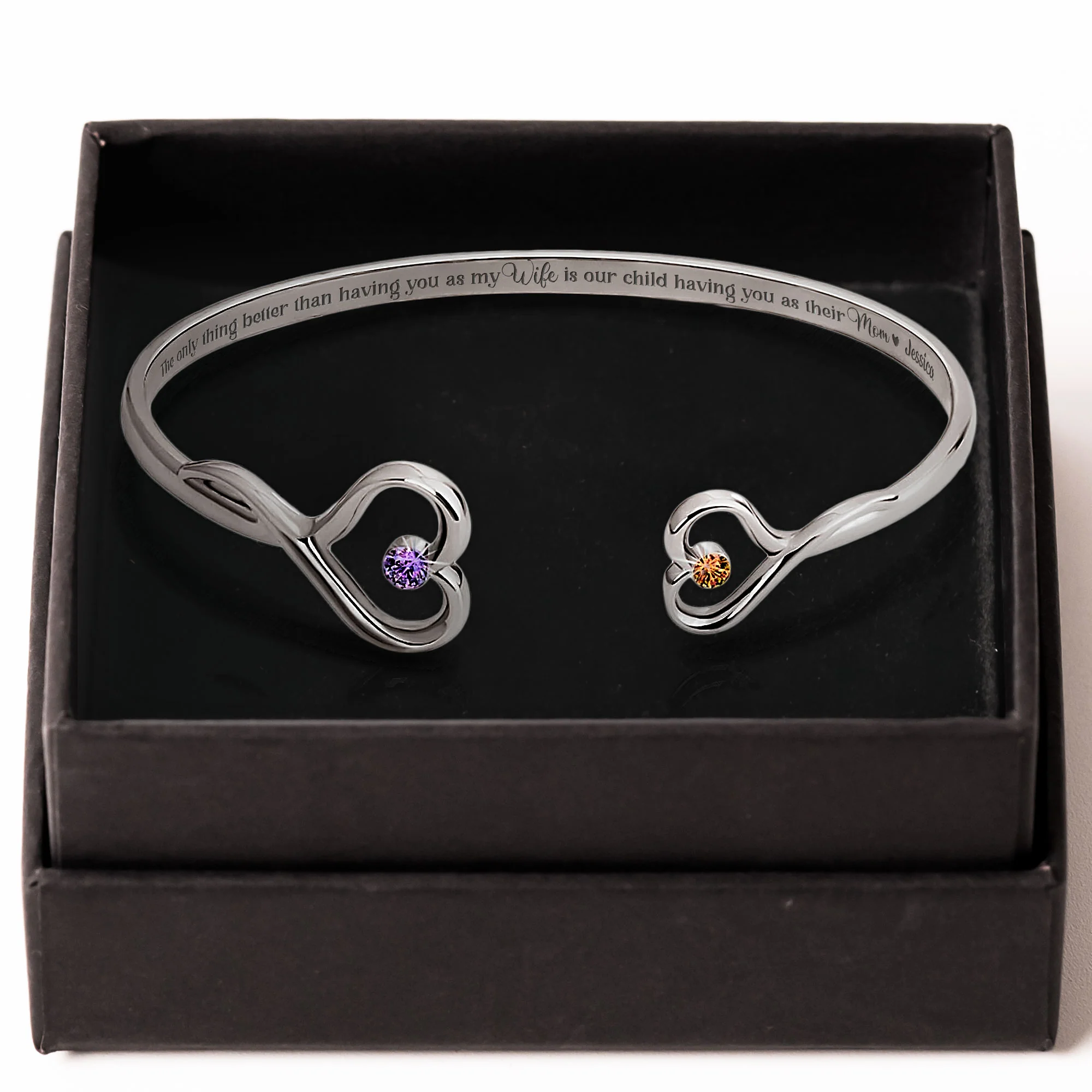 The Only Thing Better Than Having You As My Wife - Personalized Heart Bracelet - Image 2