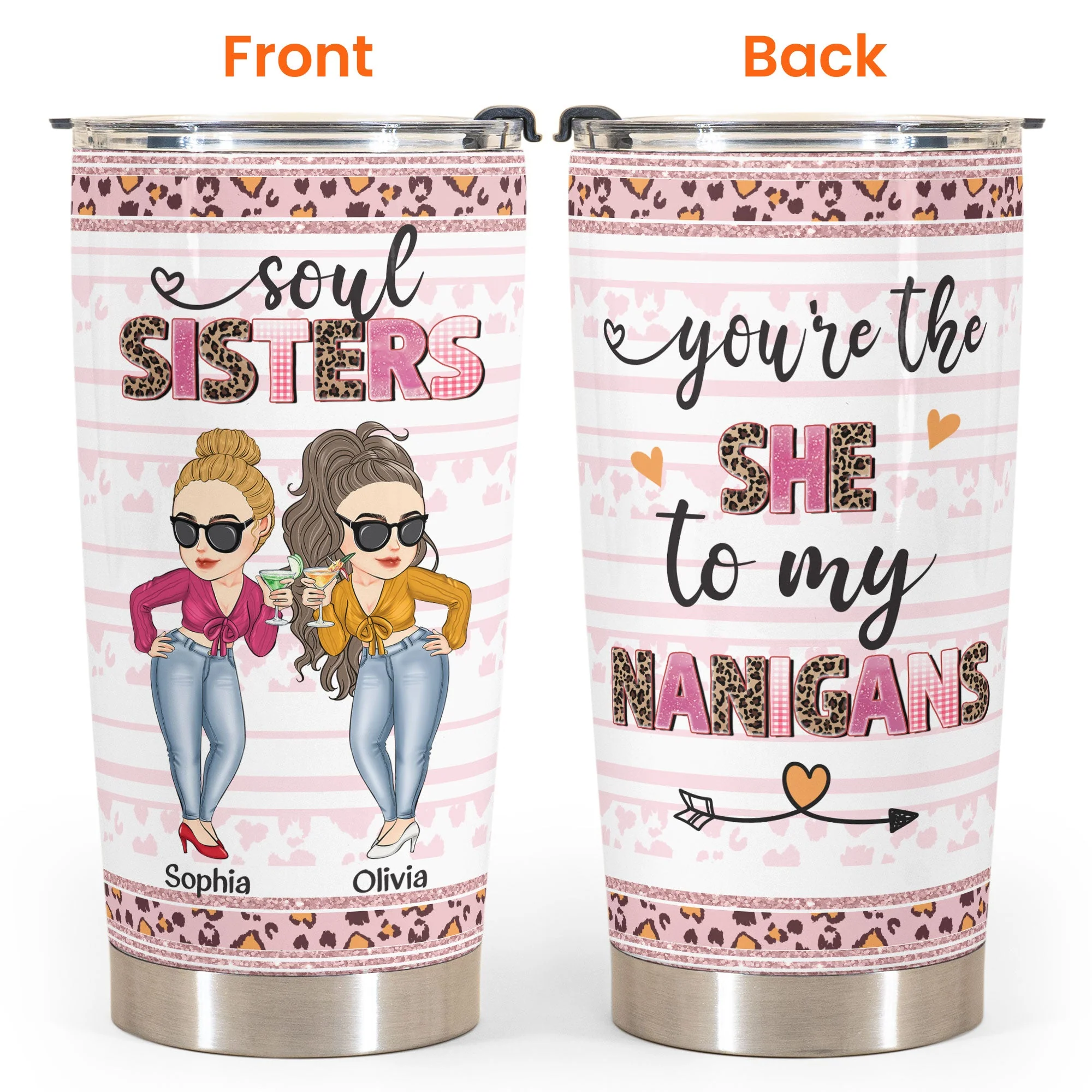 The She To My Nanigans - Personalized Tumbler Cup - Image 4