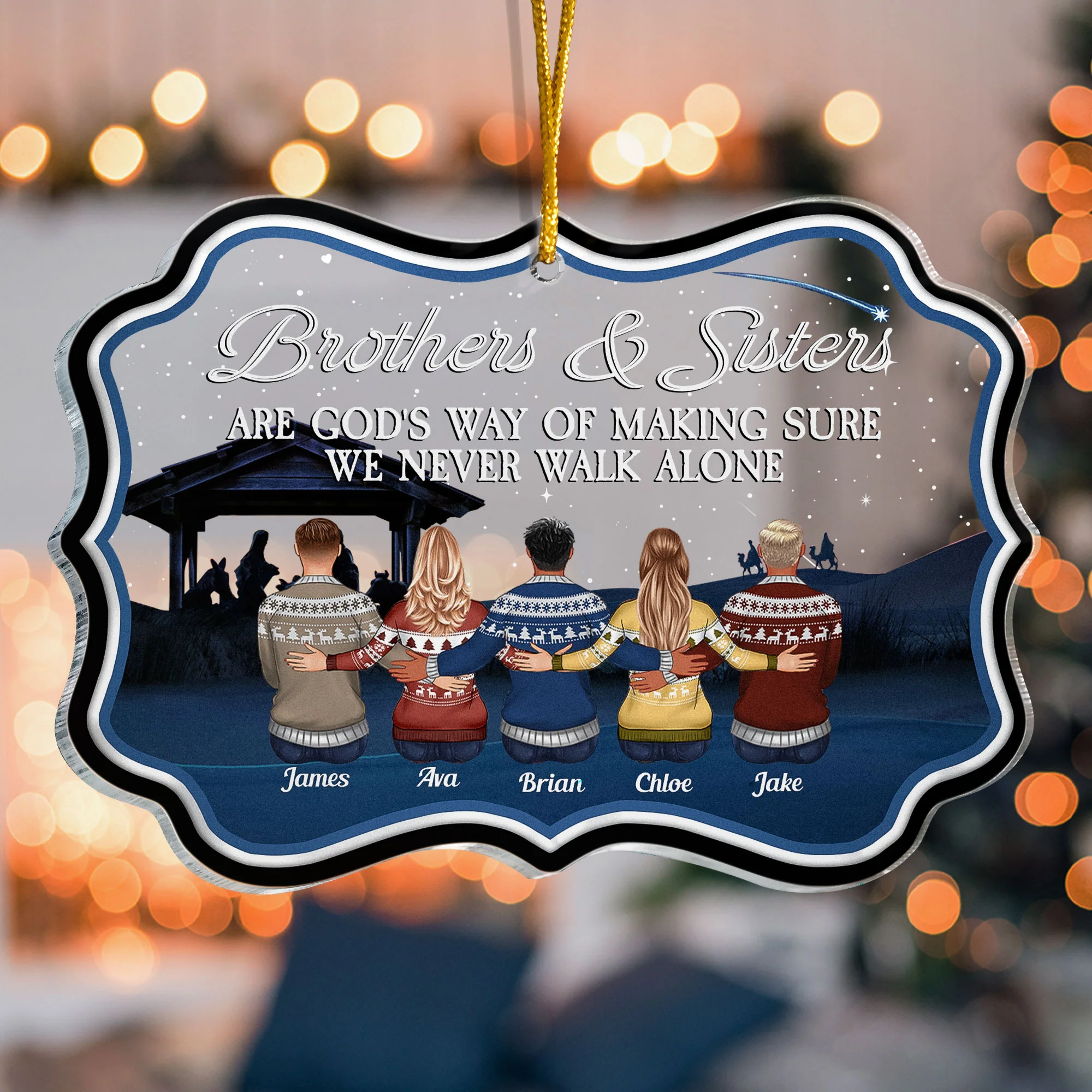 The Siblings Love Is Forever - Personalized Acrylic Ornament - Image 5