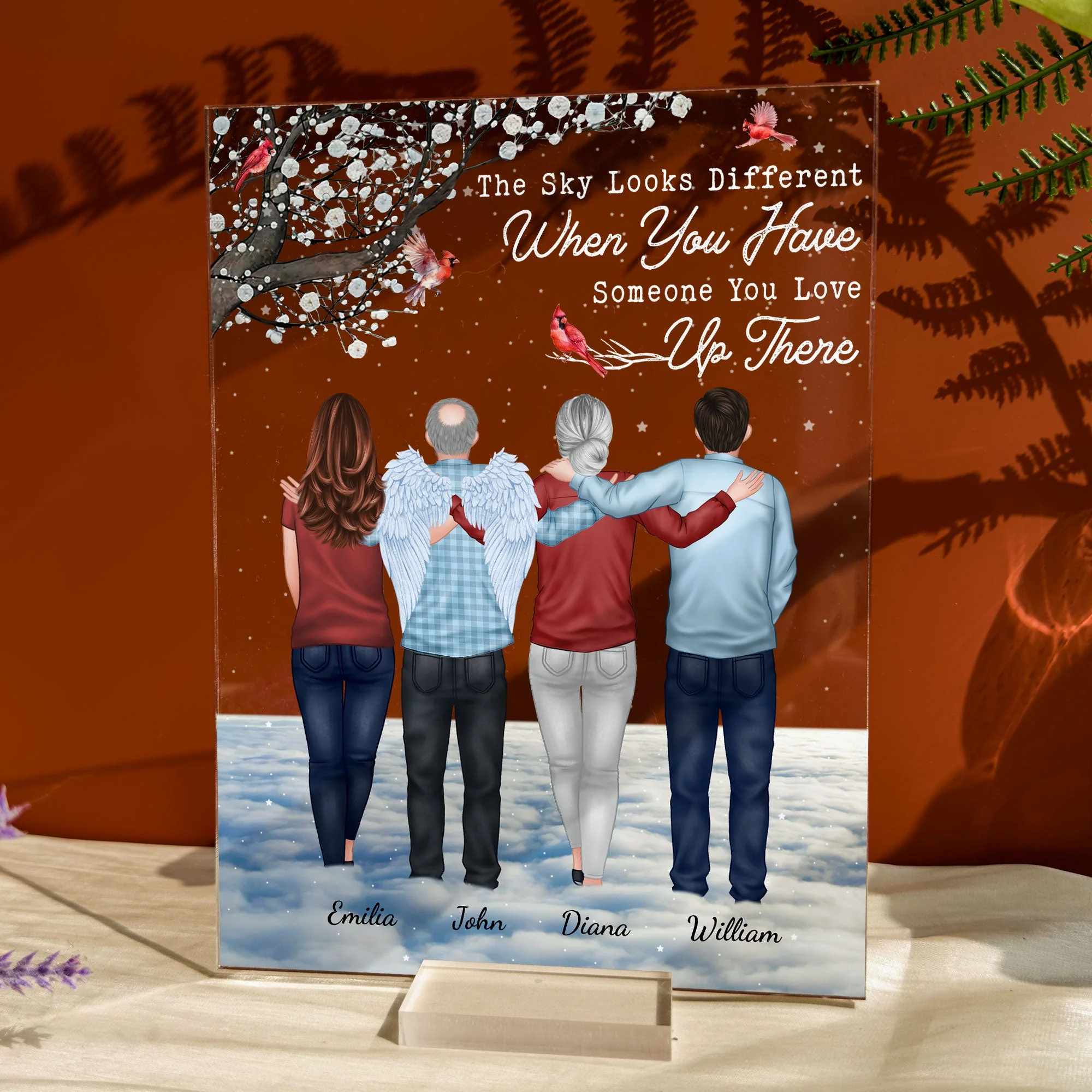 The Sky Looks Different When Someone You Love Is Up There Ver 2 - Personalized Acrylic Plaque - Image 4
