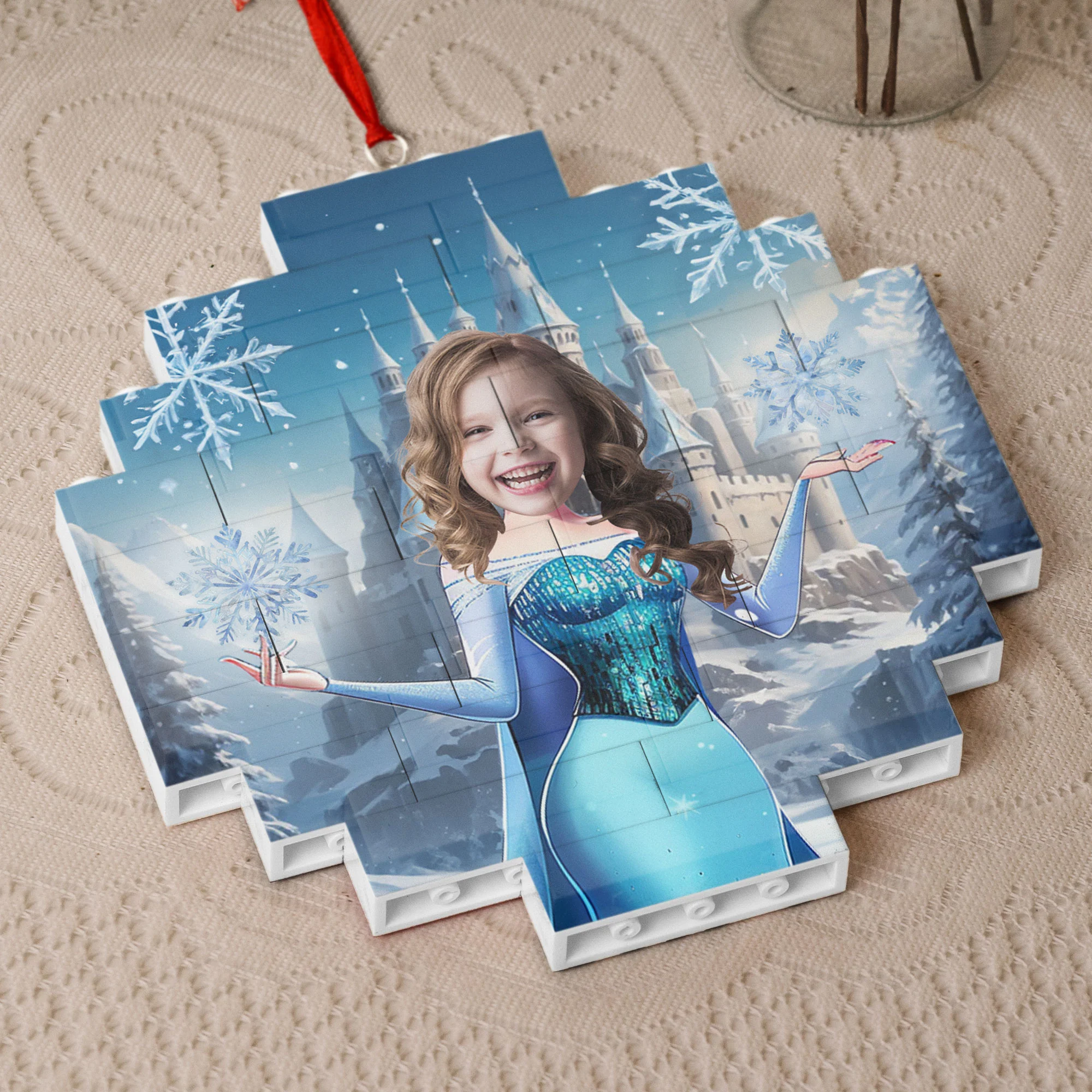 The Snow Princess - Christmas Gifts For Little Girls, Daughter - Custom Buildable Christmas Photo Ornament - Image 4