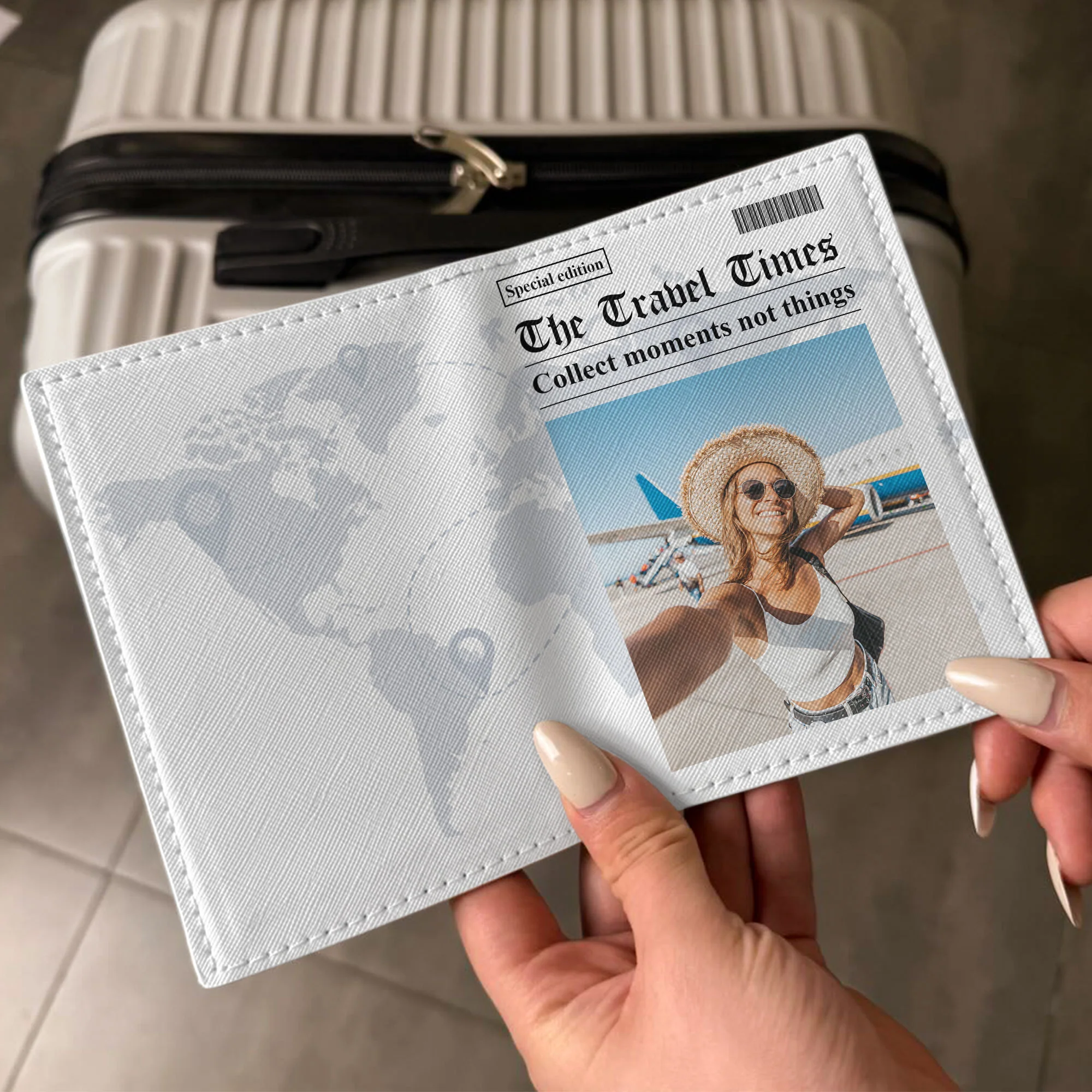 The Travel Times - Personalized Photo Passport Cover And Luggage Tag Travel Set - Image 2