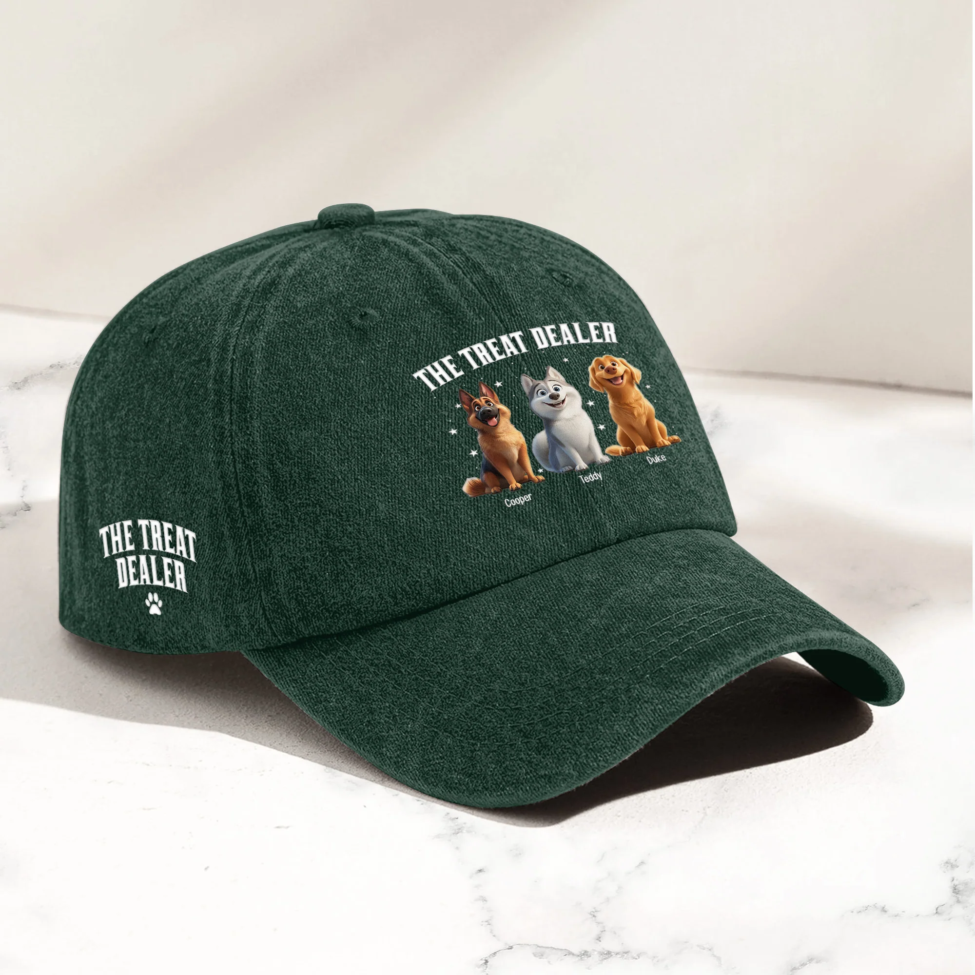 The Treat Dealer - Personalized Distressed Denim Cap - Image 2