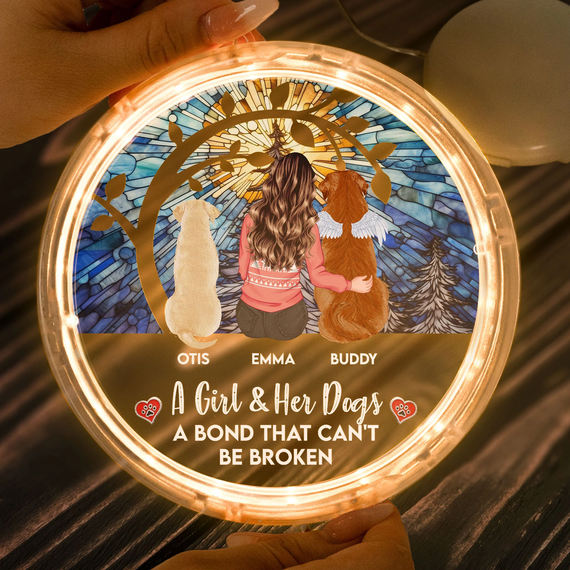 The Unbreakable Bond Of Us - Personalized LED Pendant Light - Image 3