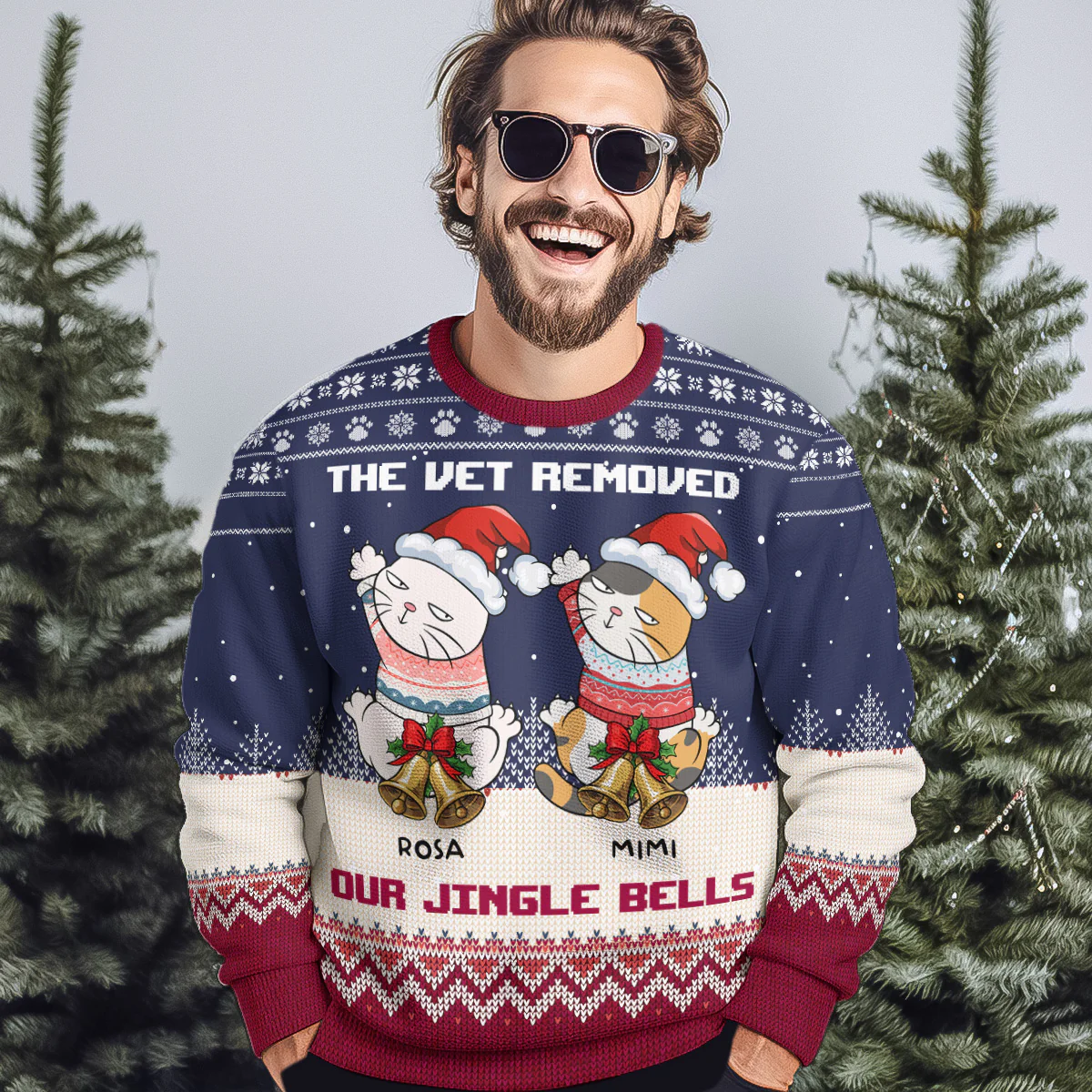 The Vet Removed My Jingle Bells - Personalized Ugly Sweater - Image 2