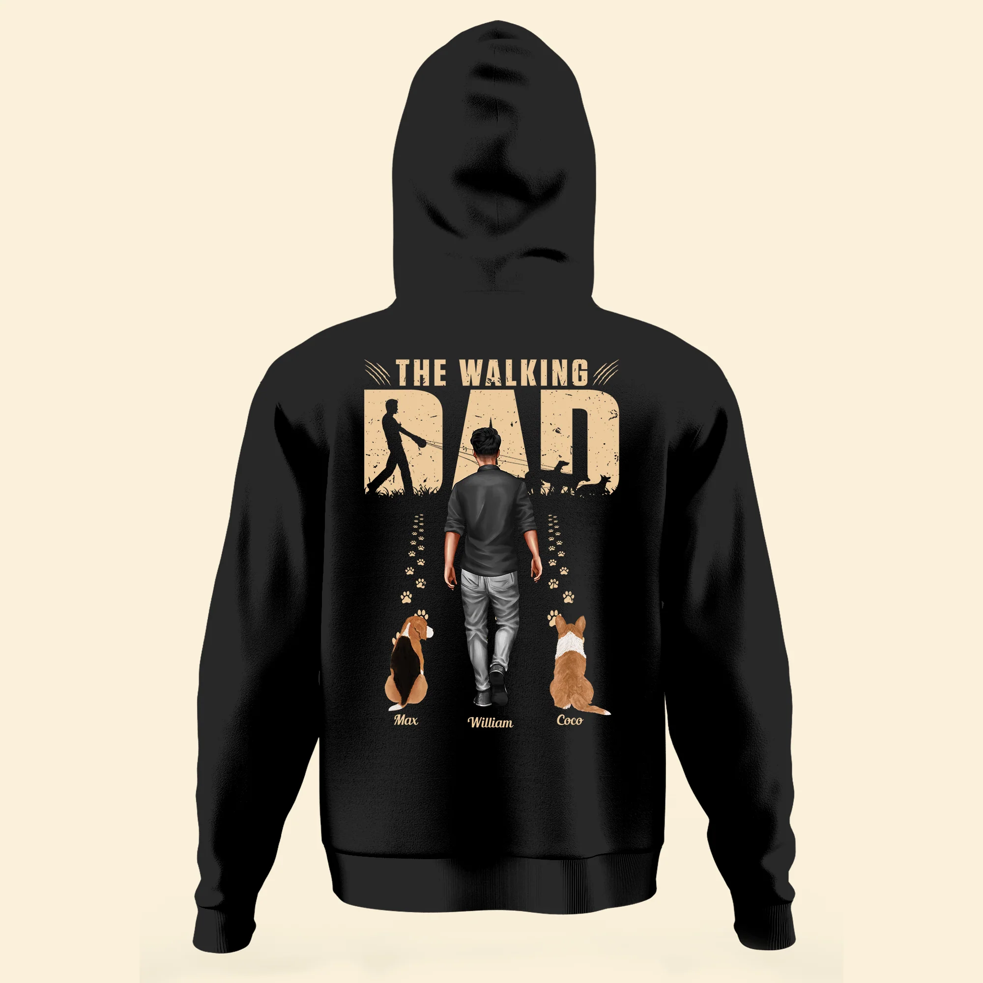 The Walking Dad - Personalized Back Printed Shirt - Image 3