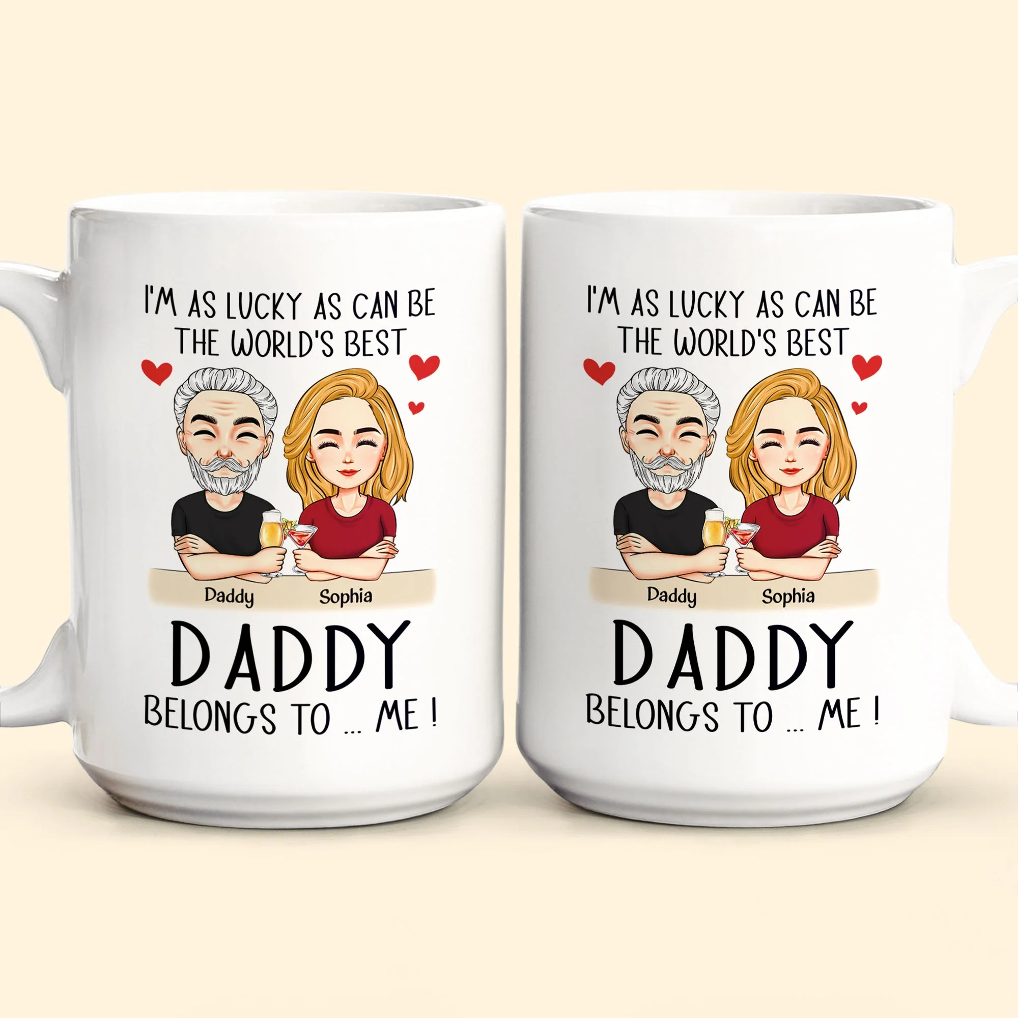 The World's Best Daddy Belongs To Me - Personalized Mug - Image 5