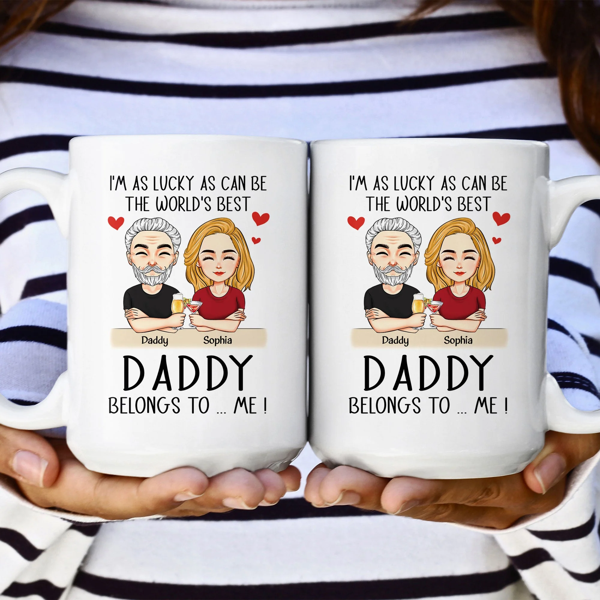 The World's Best Daddy Belongs To Me - Personalized Mug - Image 6