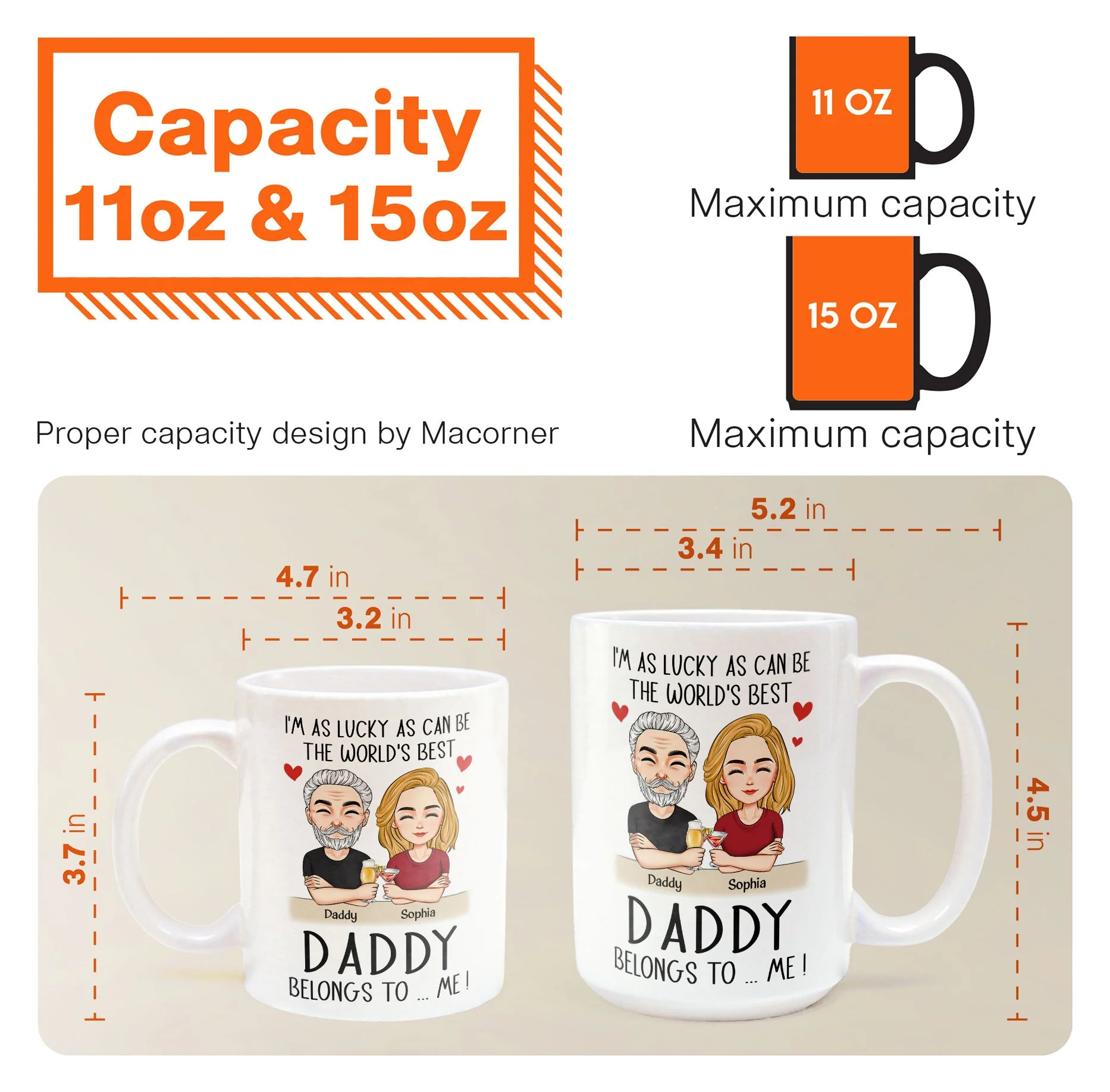 The World's Best Daddy Belongs To Me - Personalized Mug - Image 7