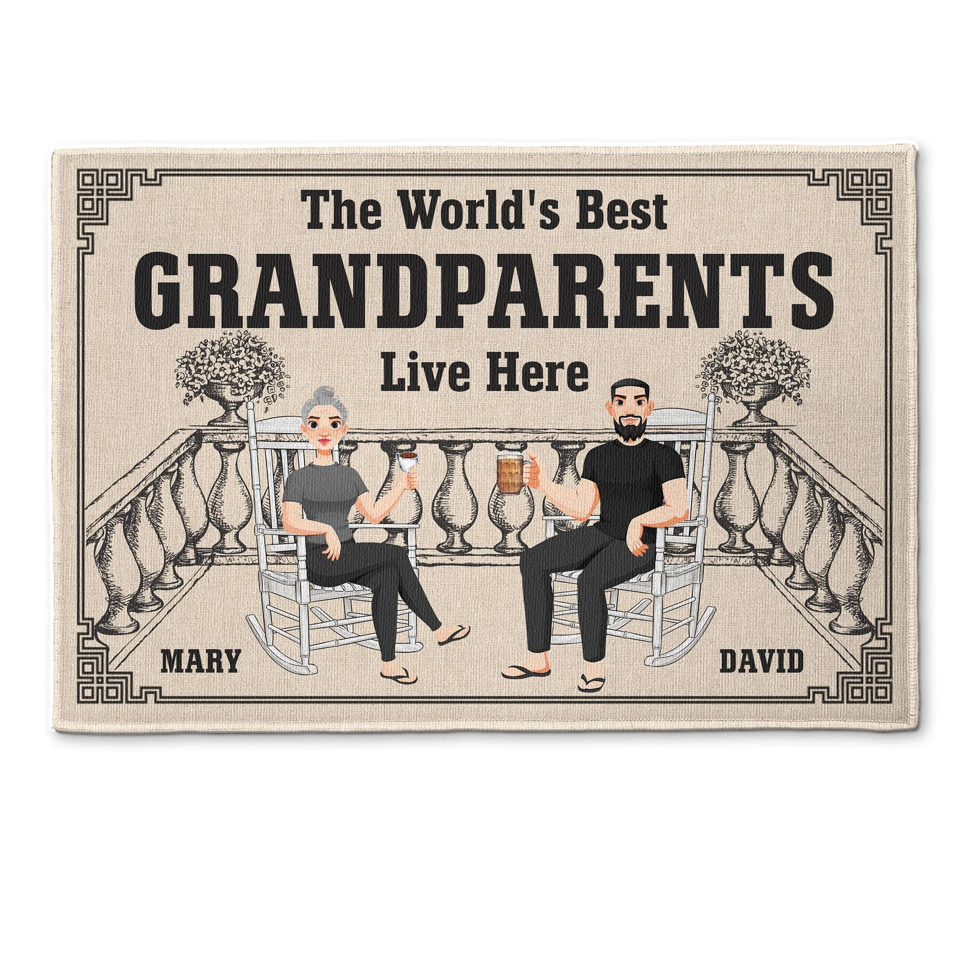 The World'S Best Grandparents Live Here - Personalized Doormat - Image 2