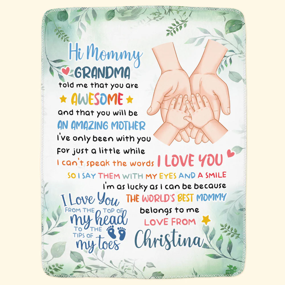 The World's Best Mommy I Love You New Mom Gift Baby Shower - Personalized Blanket - Image 4