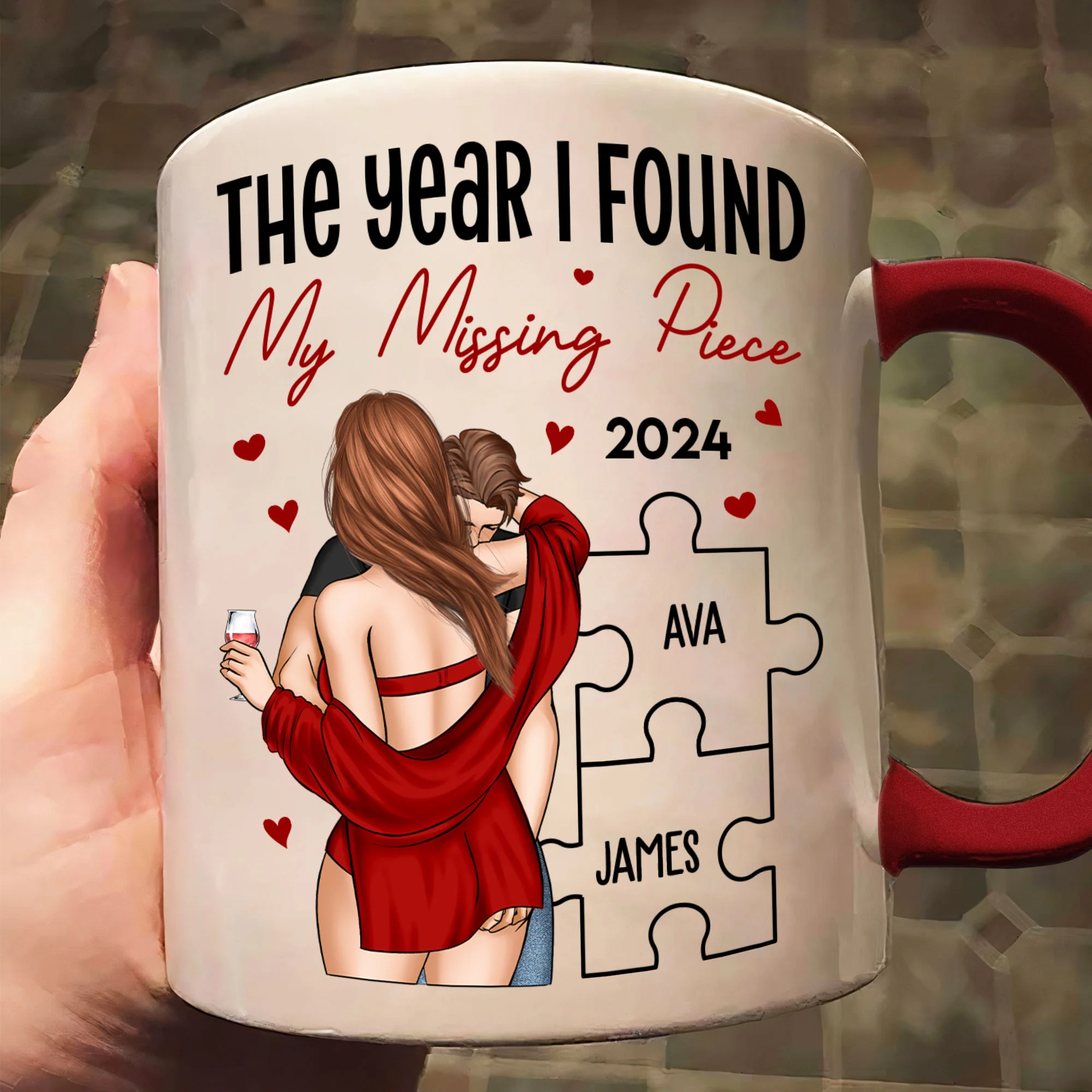 The Year I Found My Missing Piece - Personalized Accent Mug - Image 2