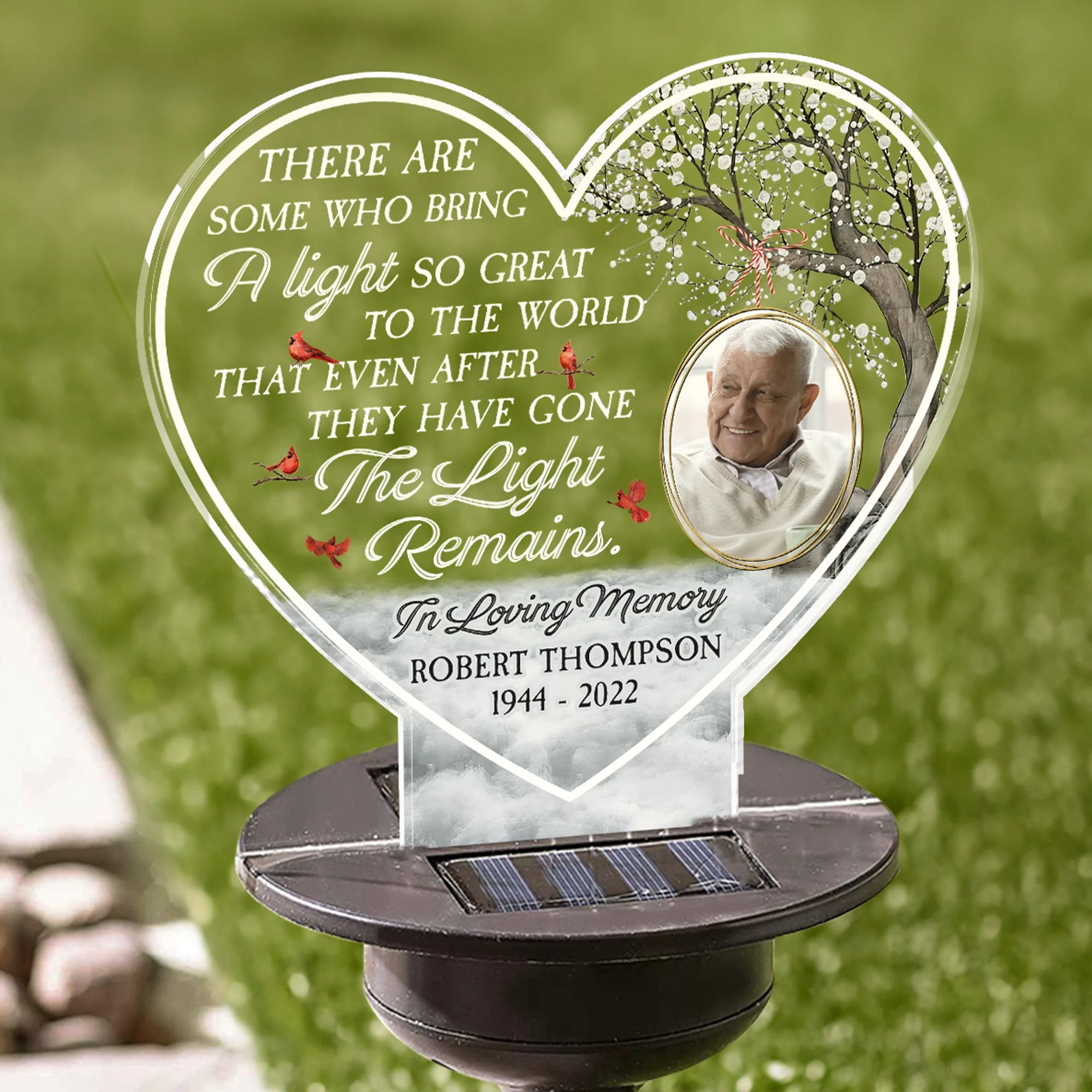 There Are Some Who Bring A Light So Great To The World - Personalized Photo Solar Light - Image 5