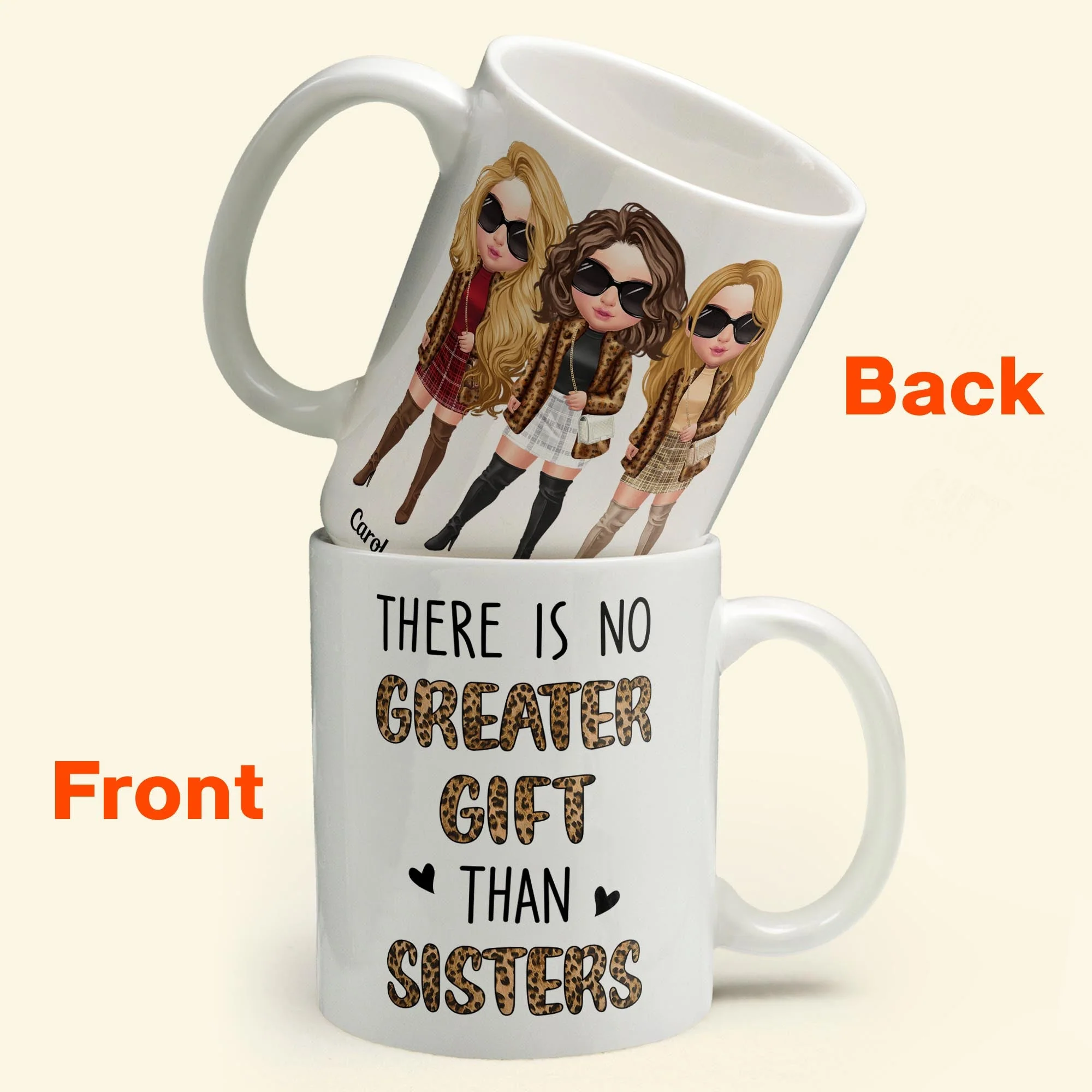 There Is No Greater Gift Than Sisters Leopard Version  - Personalized Mug - Birthday Gift For Sisters  - Fashion Girls - Image 2
