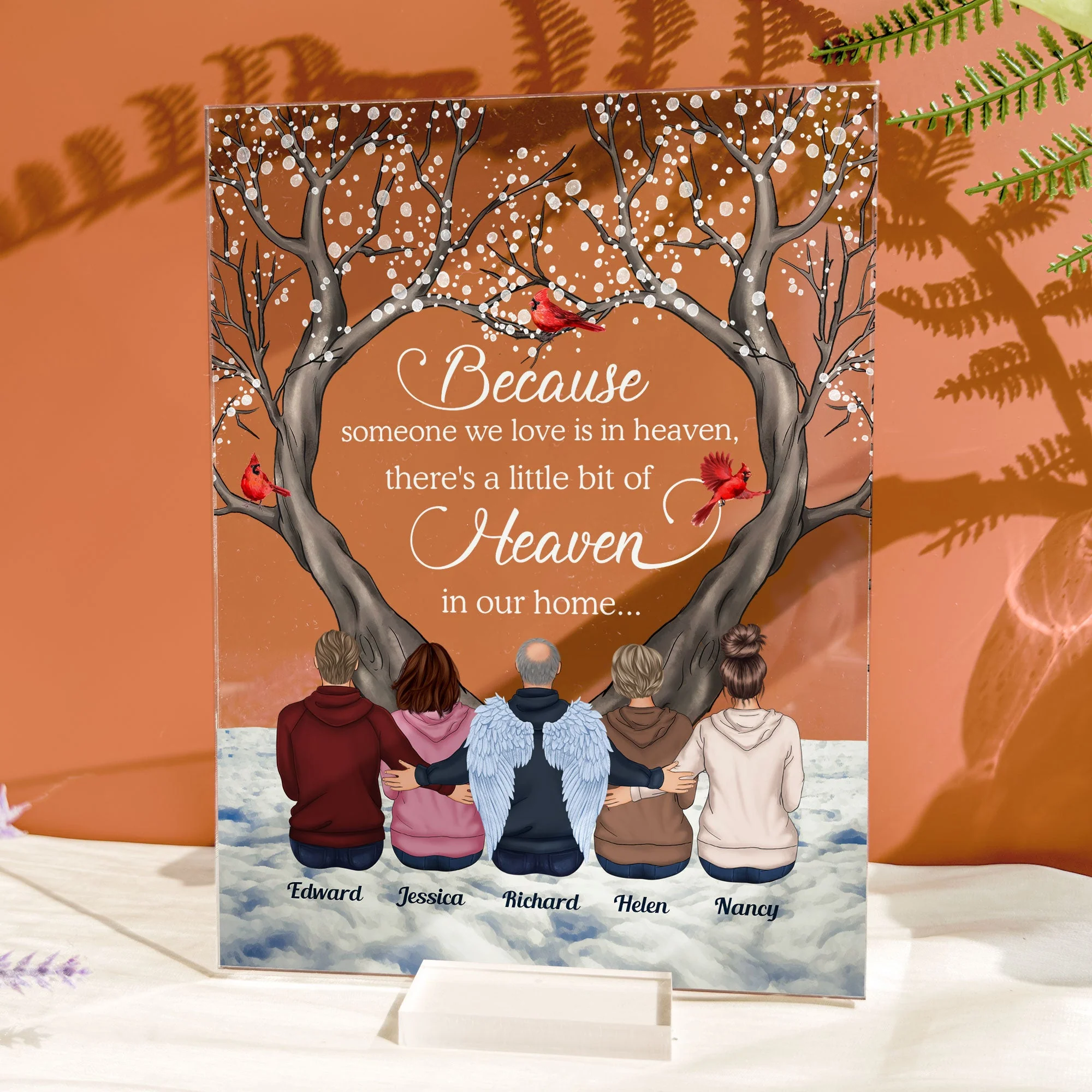There's A Little Bit Of Heaven In Our Home - Personalized Acrylic Plaque - Image 3