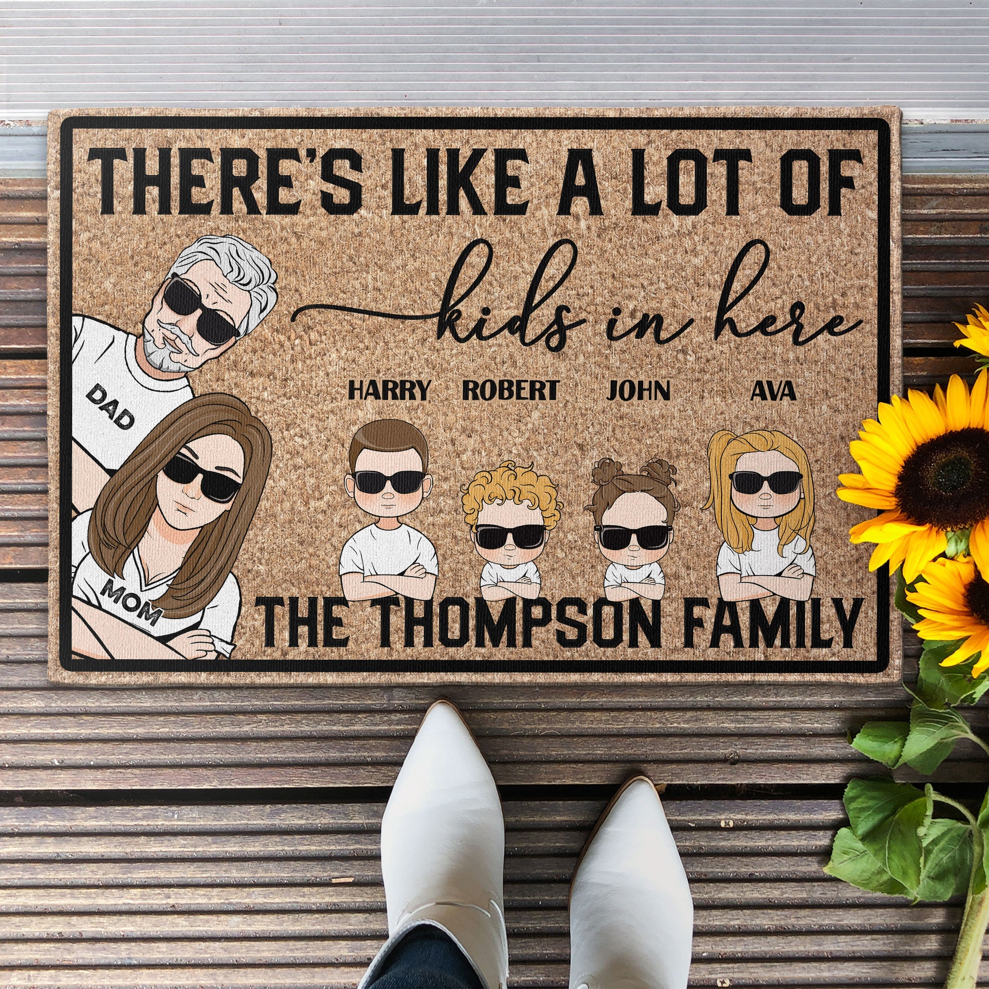 There's Like A Lot Of Kids In Here - Personalized Doormat - Image 2