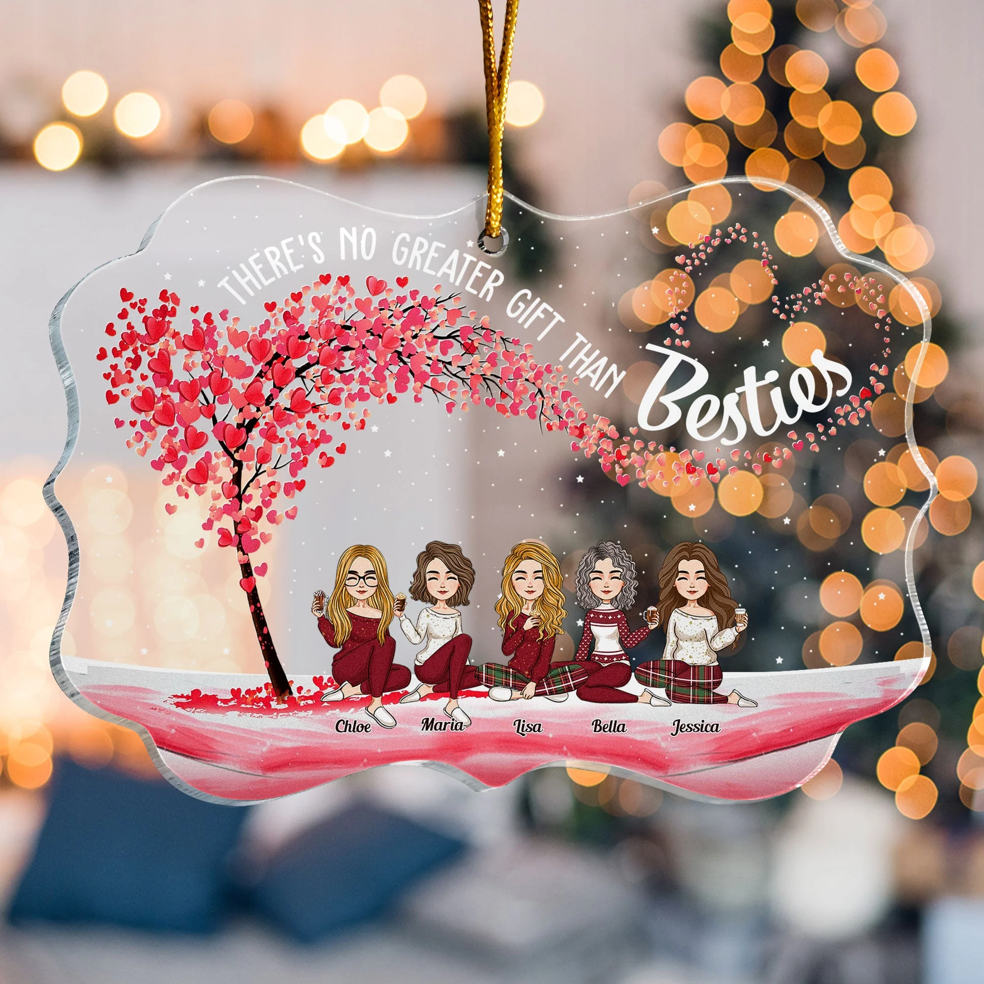 There's No Greater Gift Than Besties - Personalized Acrylic Ornament - Christmas Gift For Besties, Soul Sisters, Sistas - Image 3