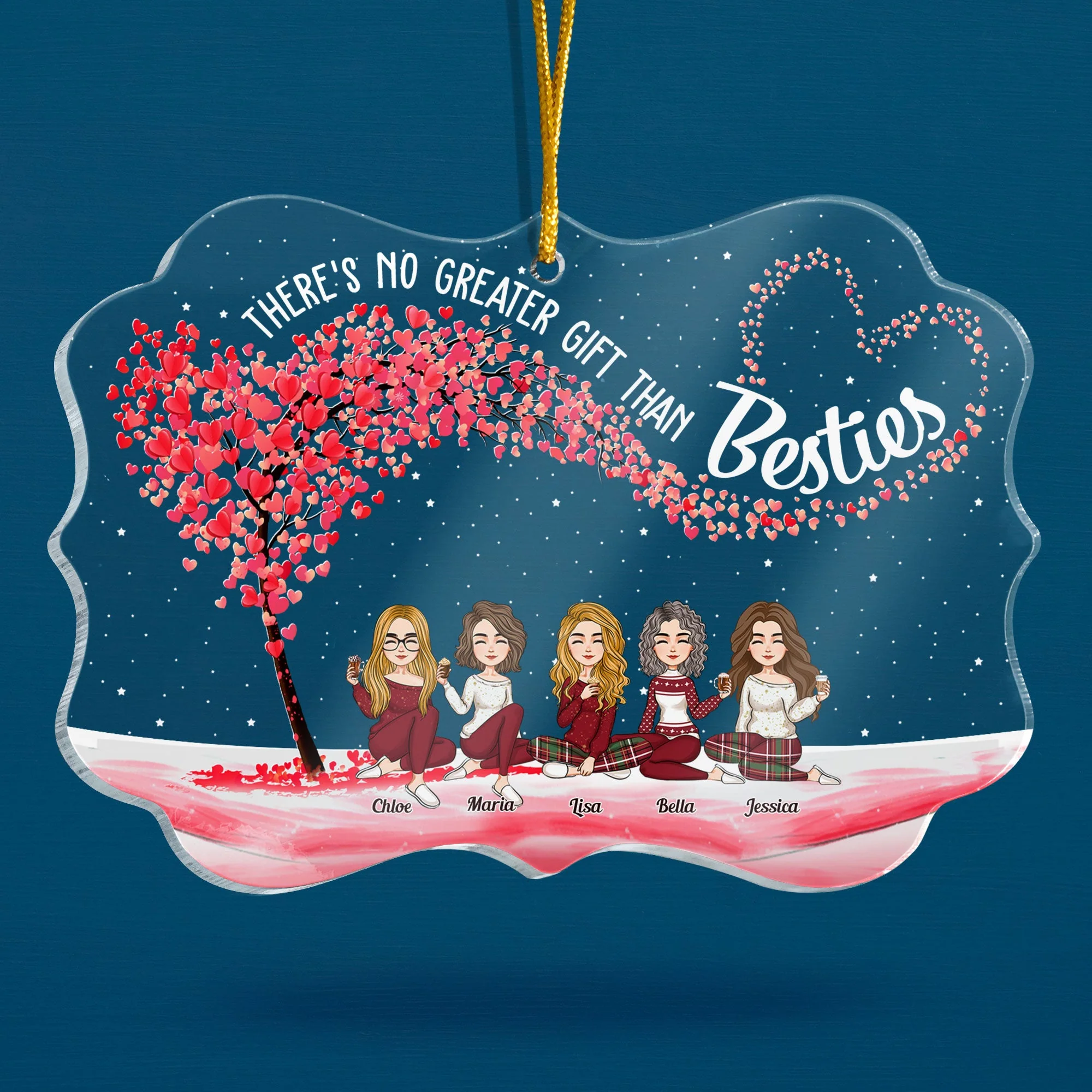 There's No Greater Gift Than Besties - Personalized Acrylic Ornament - Christmas Gift For Besties, Soul Sisters, Sistas - Image 4