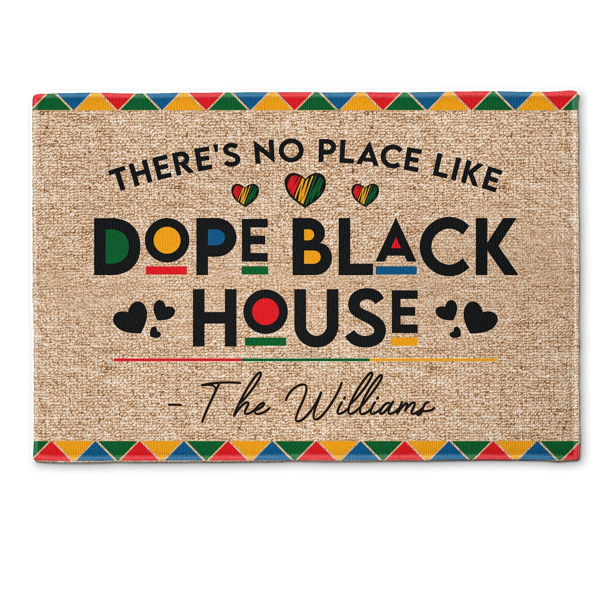 There's No Place Like Dope Black House Custom Family Name - Personalized Doormat - Image 6
