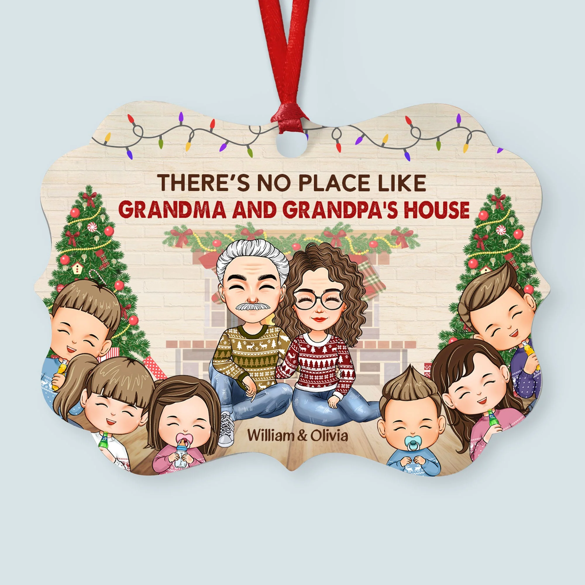 There's No Place Like Grandma And Grandpa's House - Personalized Aluminum Ornament - Image 4