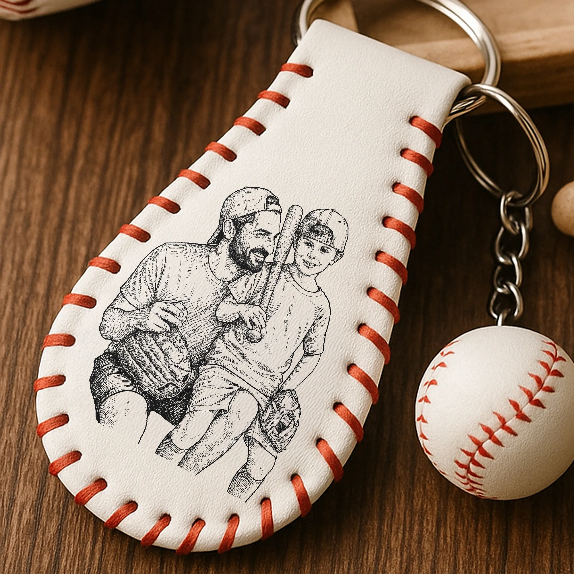There's No Place Like Home Father's Day Gift For Dad, Husband - Personalized Keychain - Image 5