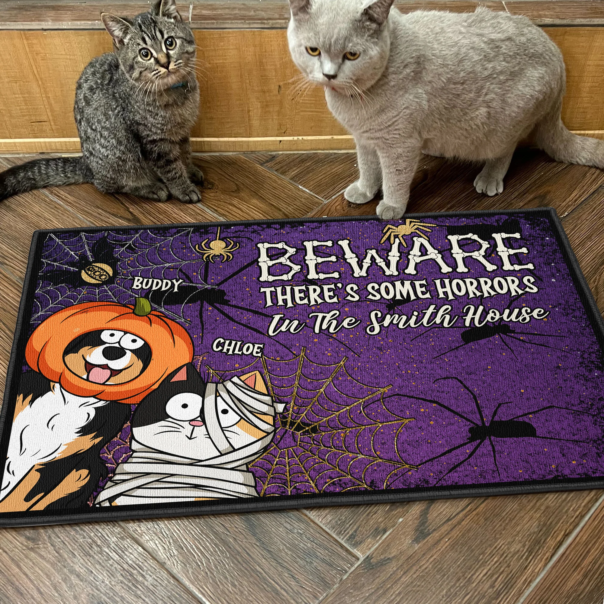 There's Some Horrors In This House - Personalized Doormat - Image 2