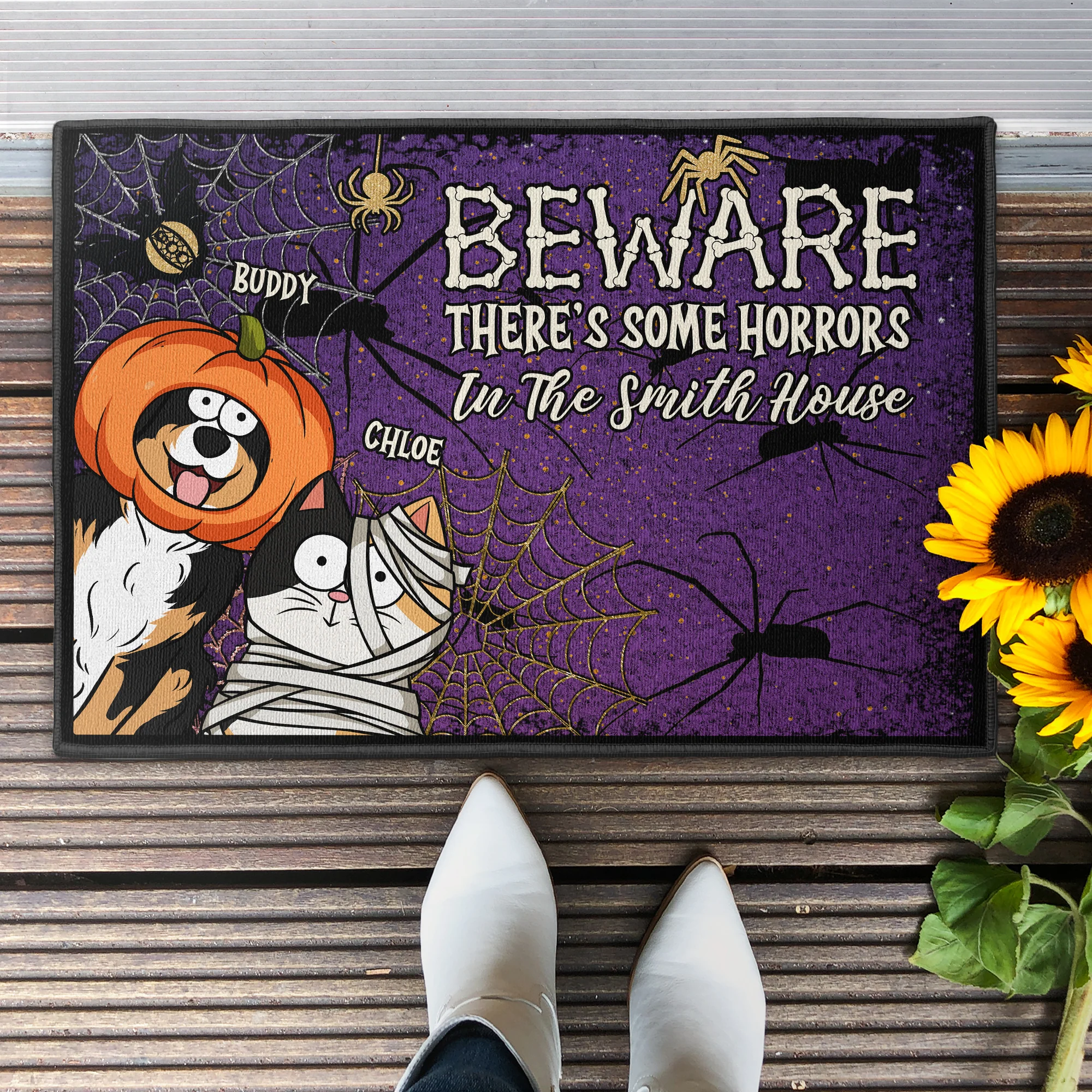 There's Some Horrors In This House - Personalized Doormat - Image 3