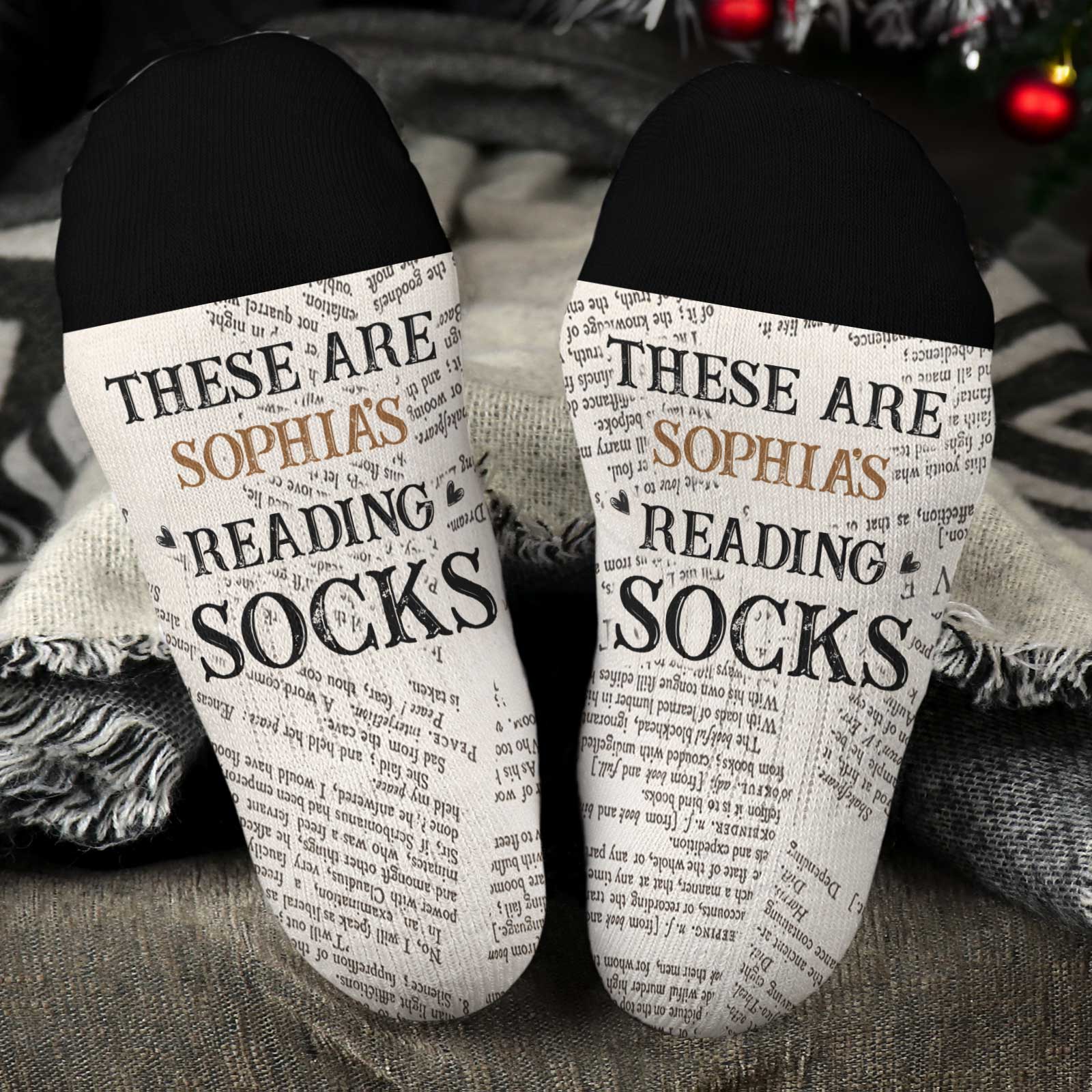 These Are My Reading Socks - Personalized Crew Socks - Image 2