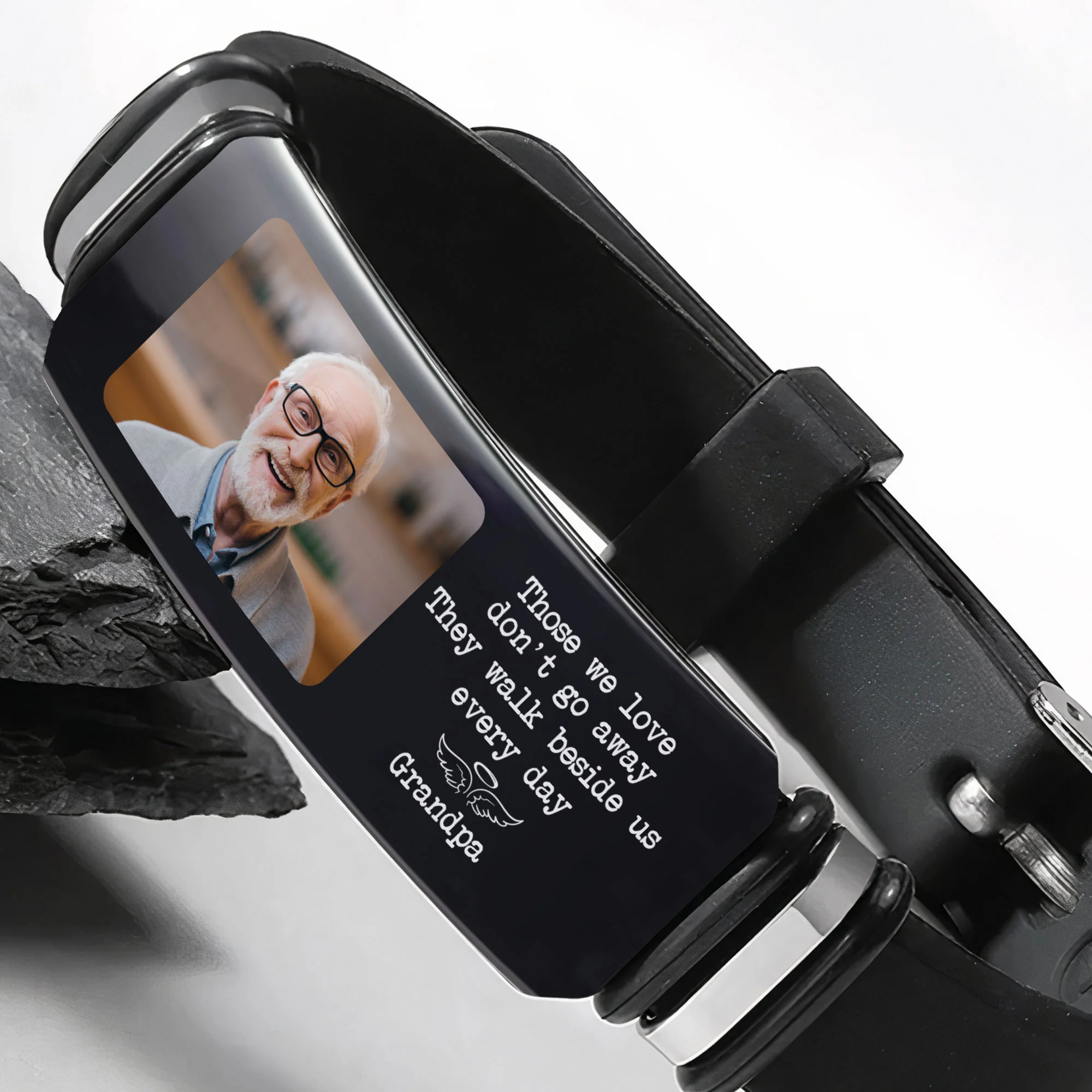 They Walk Beside Us Every Day Memorial Sympathy Gift - Personalized Photo Bracelet - Image 4