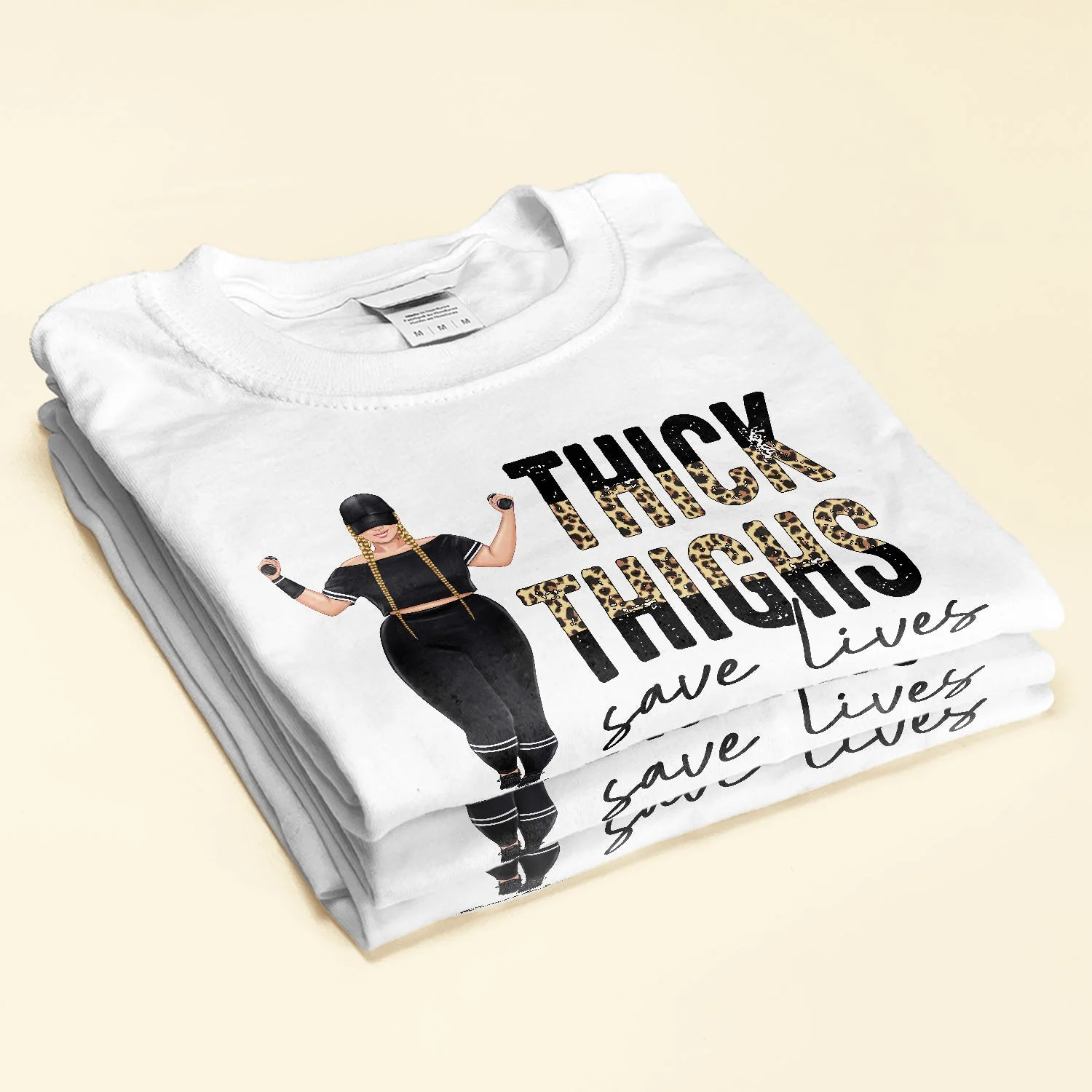 Thick Thighs Save Lives - Personalized Shirt - Birthday Gift Funny Gift For Gymer - Big Girl Fitnes - Image 2