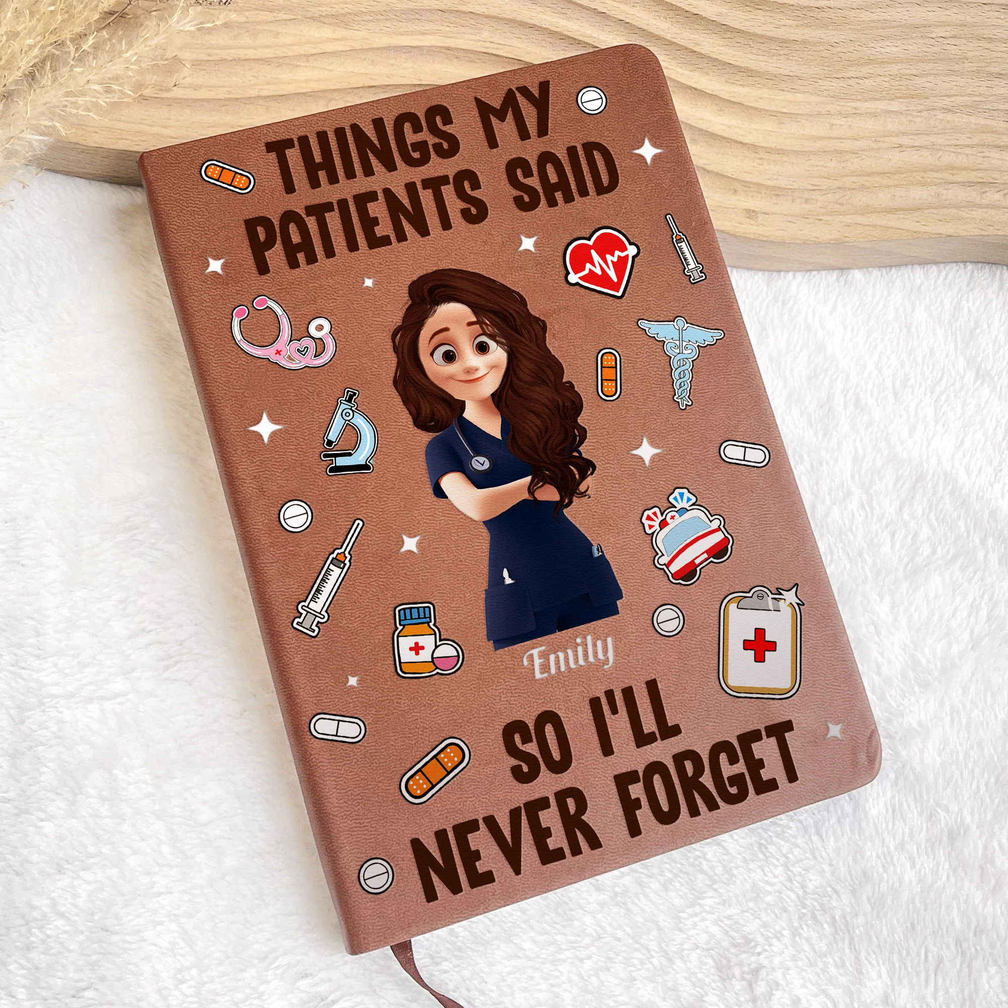 Things My Patients Said - Personalized Leather Journal - Image 3