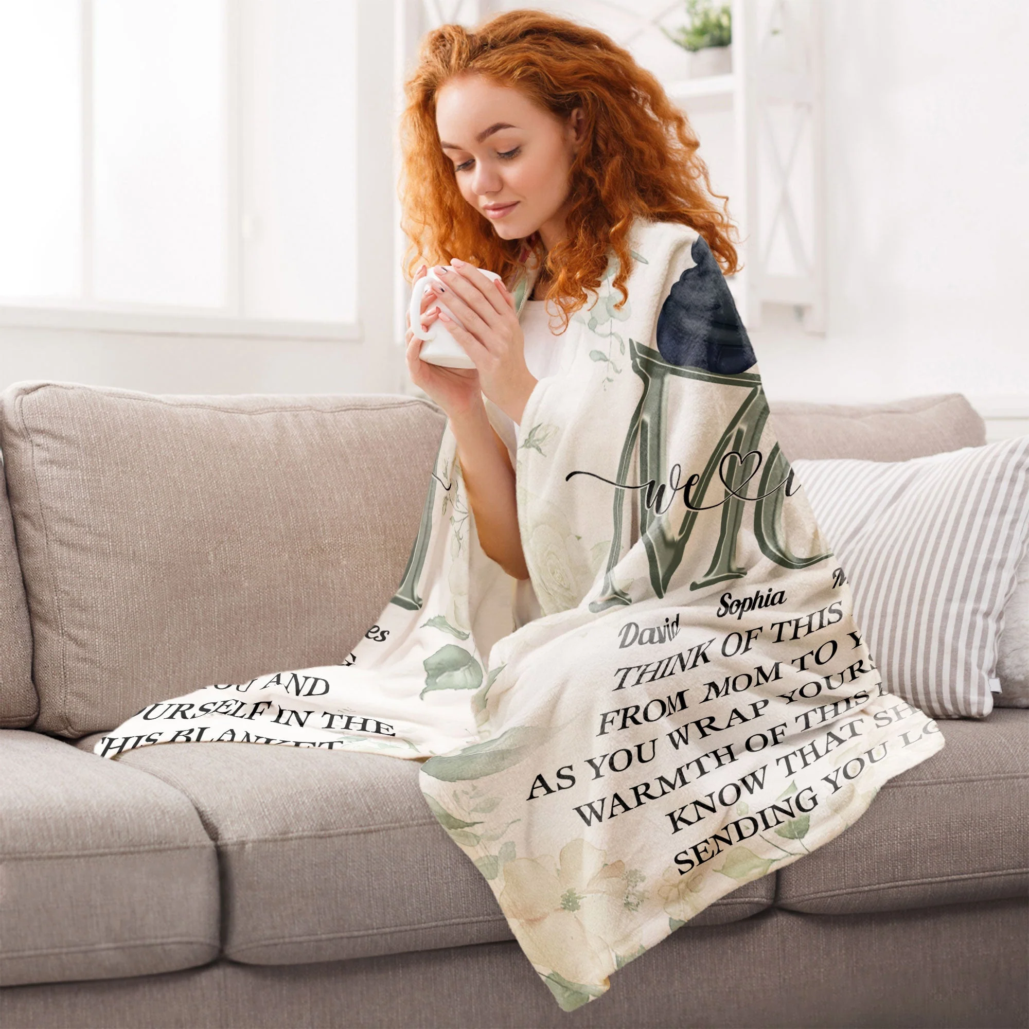 Think Of This As A Hug From Mom To You - Personalized Blanket - Memorial, Mother's Day Gift For Family Members - Image 6