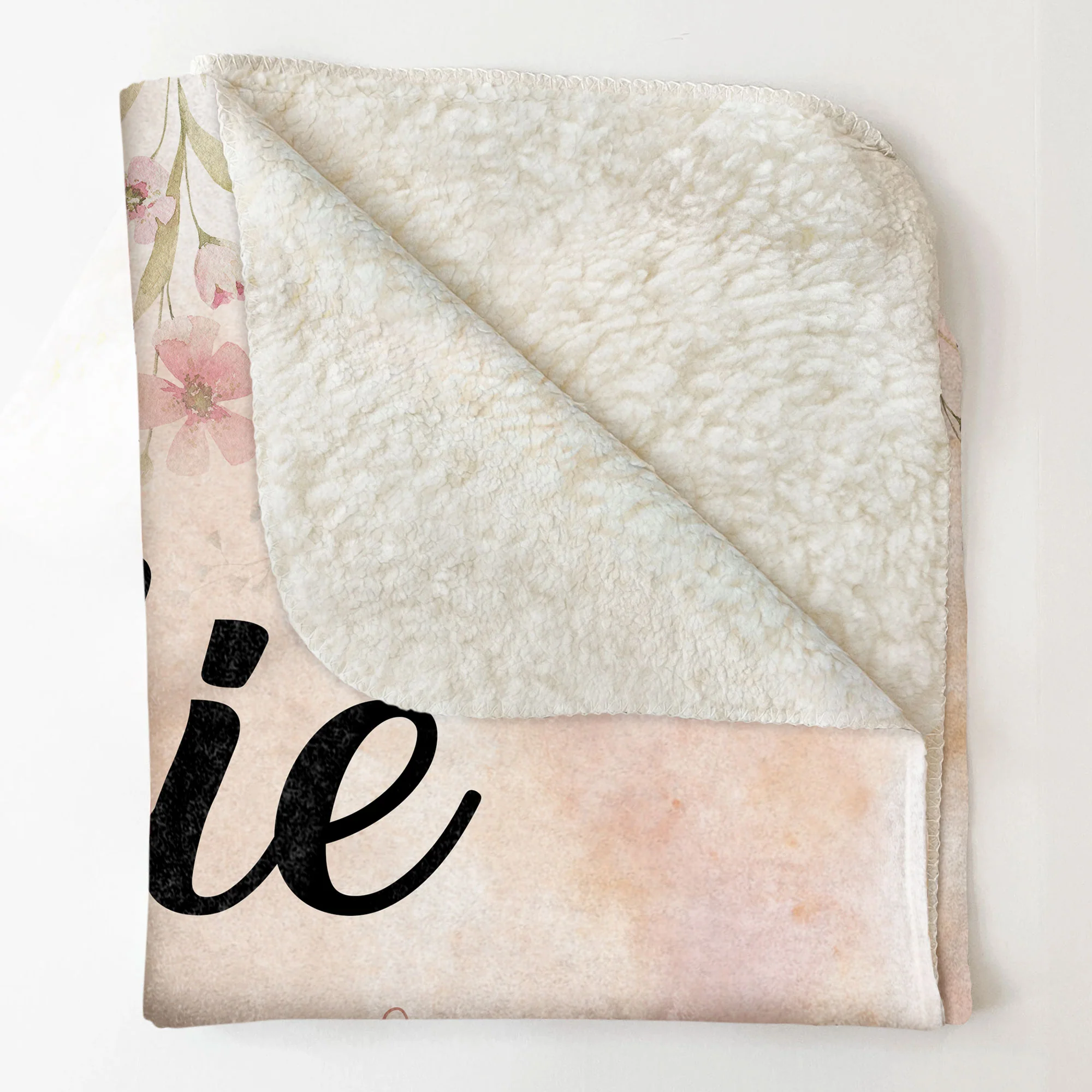 Think Of This Blanket As A Big Hug - Custom Birth Flower - Personalized Blanket - Image 7